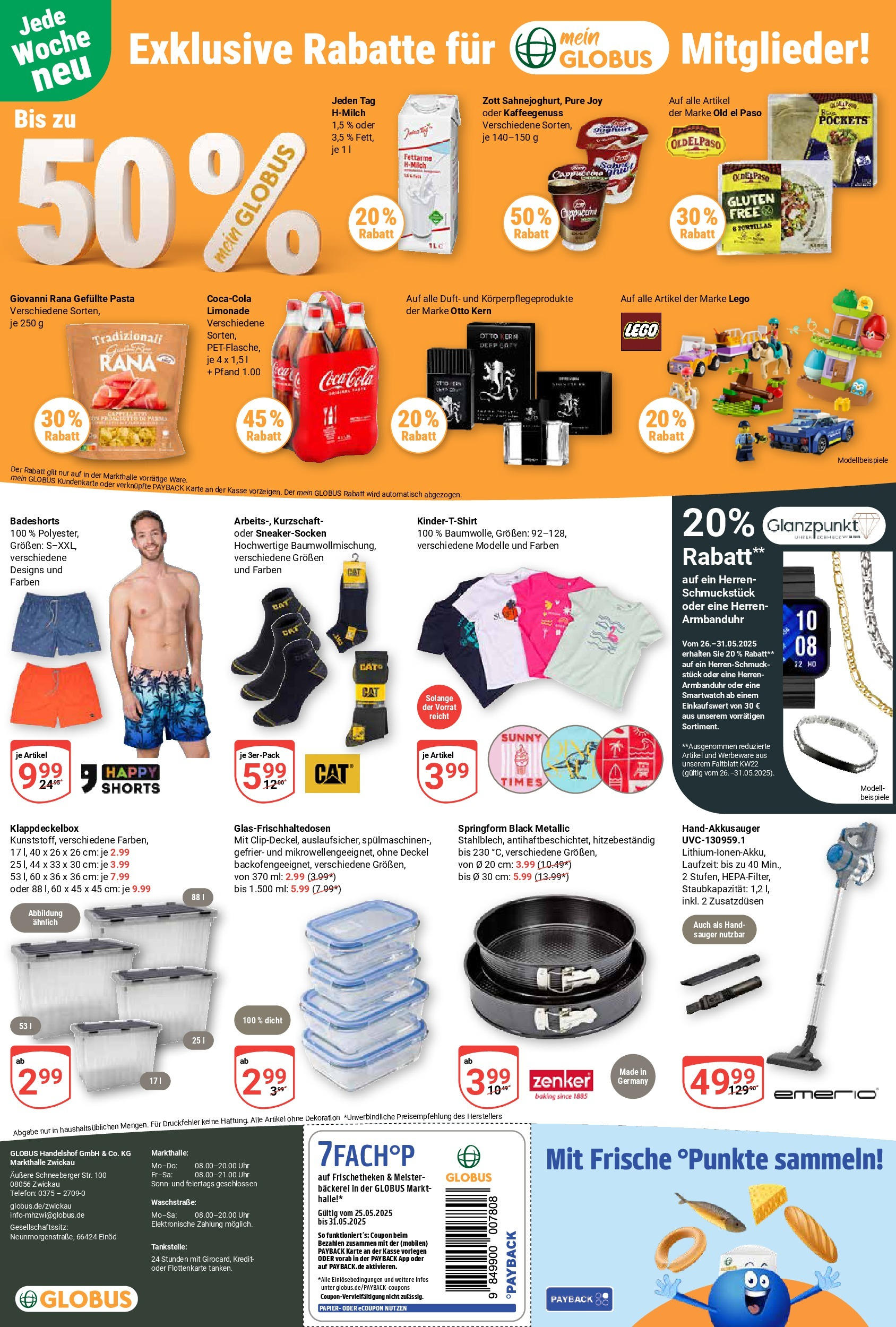 Globus prospekt Zwickau	 (ab 25.05.2025) » Angebote online | Seite: 28 | Produkte: Limonade, Pasta, Telefon, Uhr
