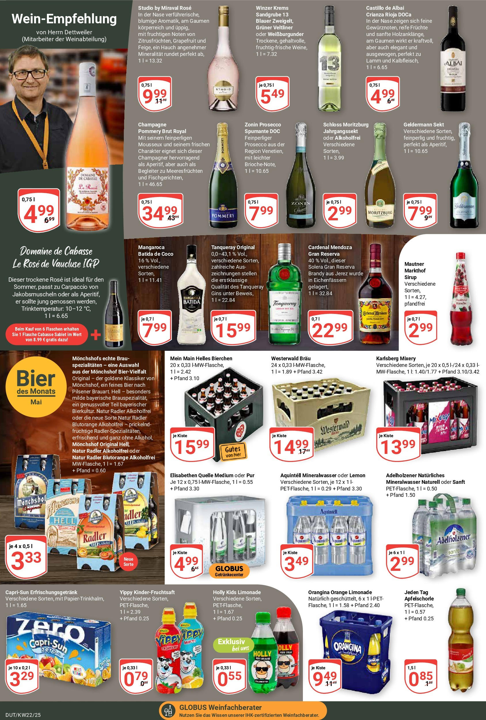 Globus prospekt Wetzlar-Dutenhofen (ab 25.05.2025) » Angebote ab Montag | Seite: 17 | Produkte: Sekt, Adelholzener, Sirup, Mineralwasser Globus prospekt Wetzlar-Dutenhofen (ab 25.05.2025) » Angebote online | Seite: 17 | Produkte: Sekt, Adelholzener, Sirup, Mineralwasser