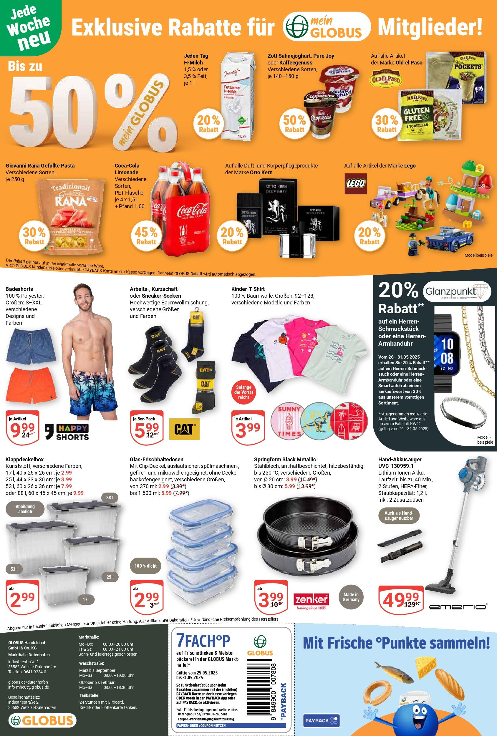 Globus prospekt Wetzlar-Dutenhofen (ab 25.05.2025) » Angebote ab Montag | Seite: 22 | Produkte: Badeshorts, Smartwatch, Pasta, Uhr Globus prospekt Wetzlar-Dutenhofen (ab 25.05.2025) » Angebote online | Seite: 22 | Produkte: Badeshorts, Smartwatch, Pasta, Uhr