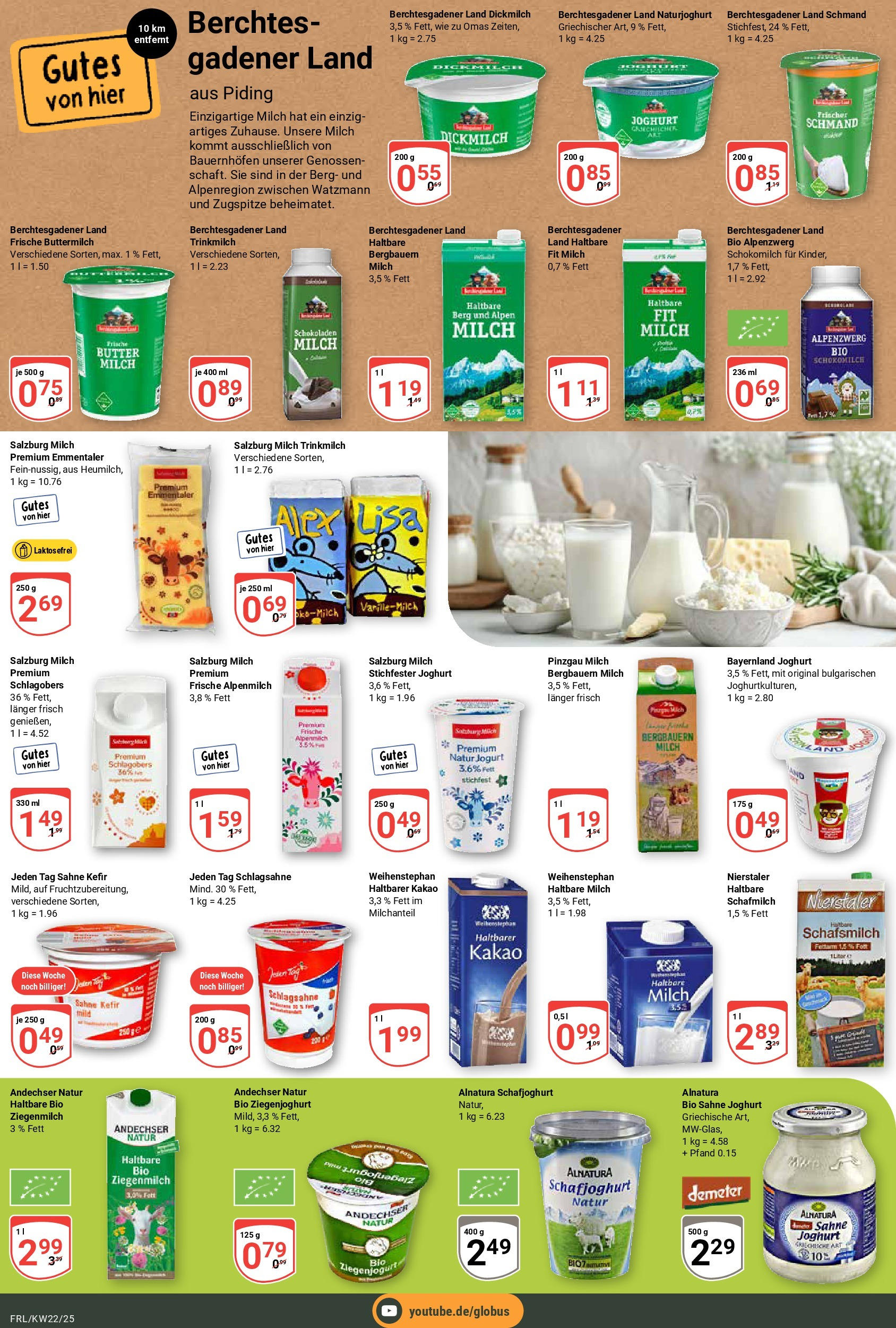 Globus prospekt Freilassing	 (ab 25.05.2025) » Angebote online | Seite: 12 | Produkte: Buttermilch, Milch, Butter, Haltbare milch