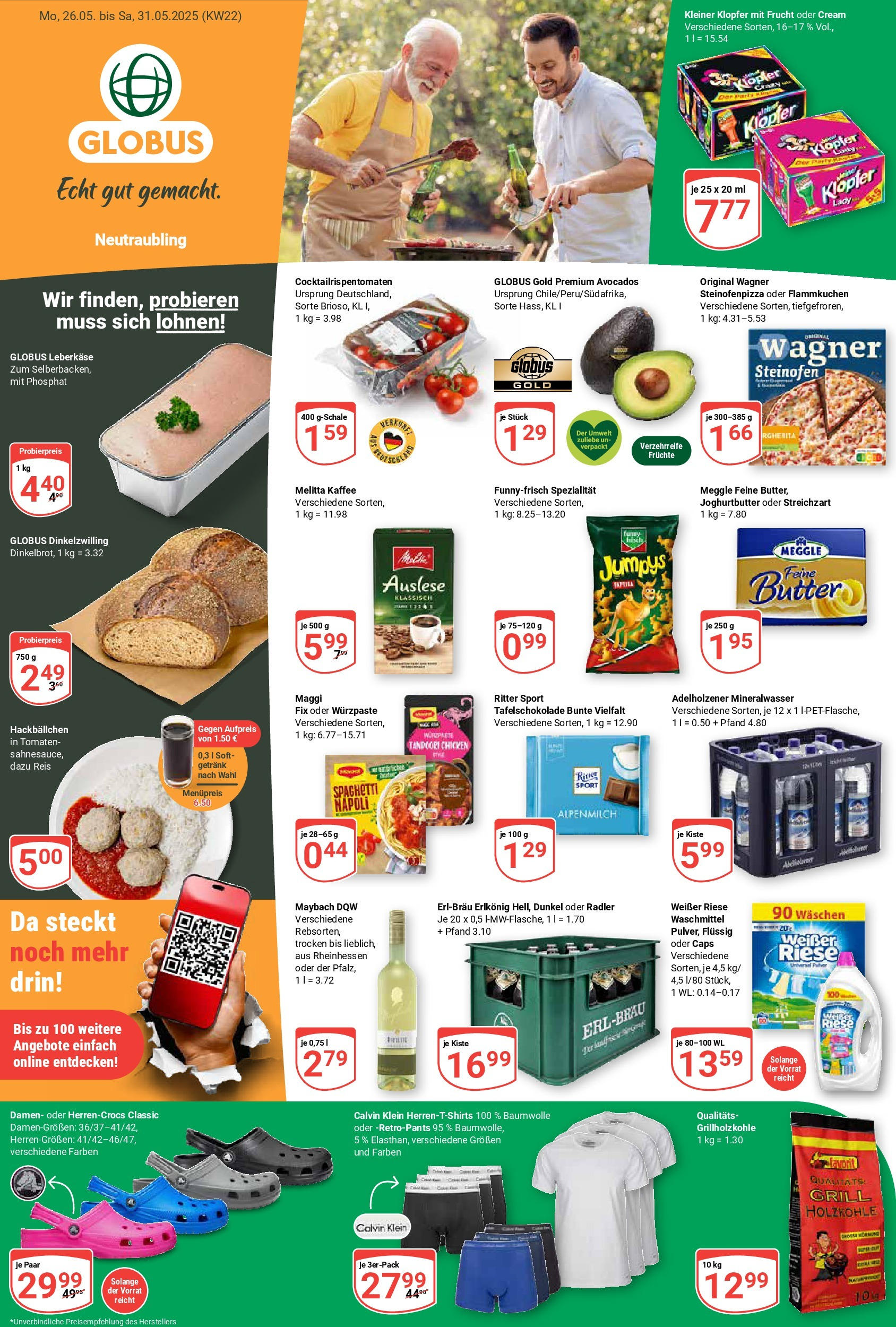 Globus prospekt Neutraubling	 (ab 25.05.2025) » Angebote online | Seite: 1 | Produkte: Grill, Adelholzener, Maggi fix, Pizza