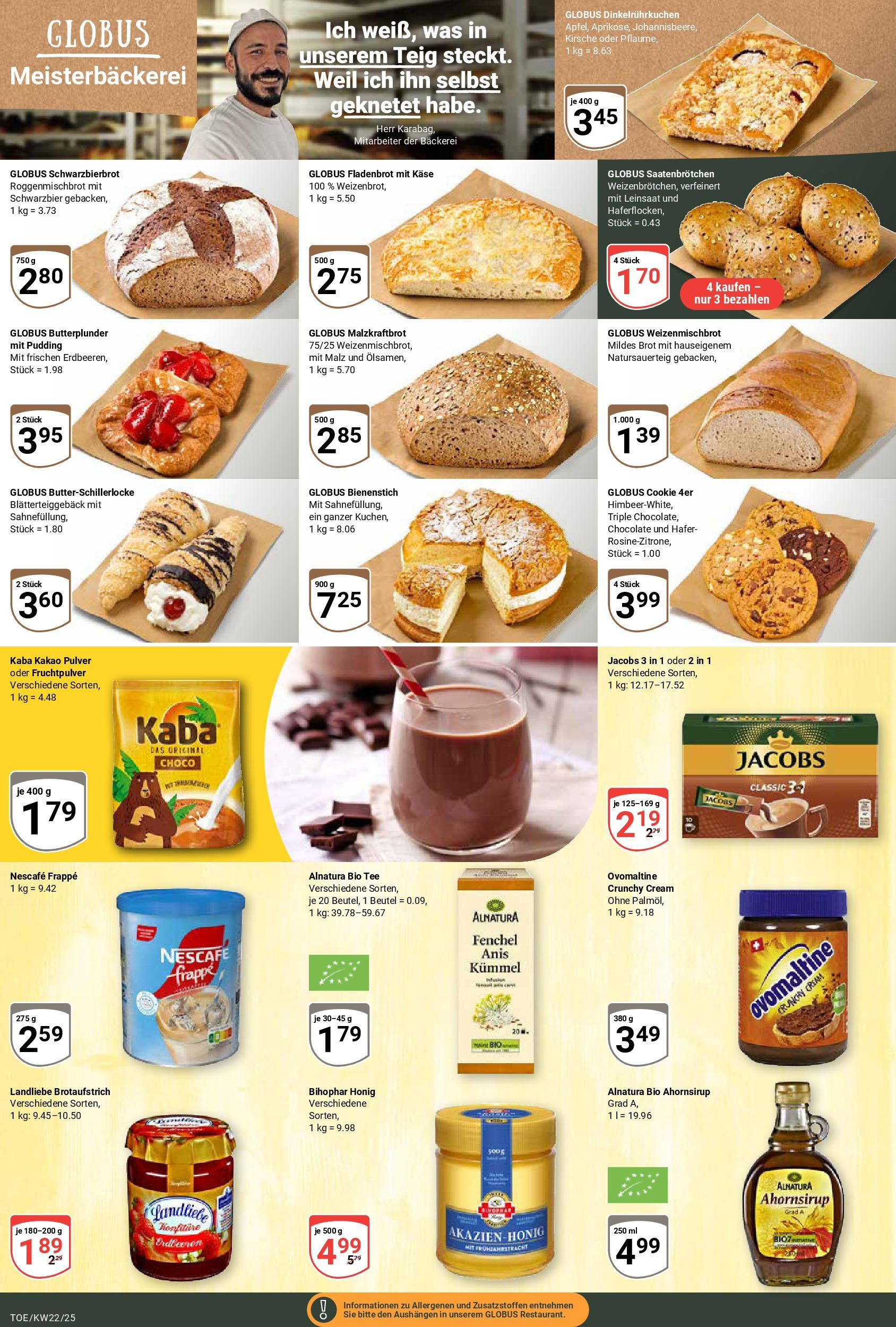 Globus prospekt Tönisvorst	 (ab 25.05.2025) » Angebote online | Seite: 5 | Produkte: Ovomaltine, Nescafe, Brot, Kuchen