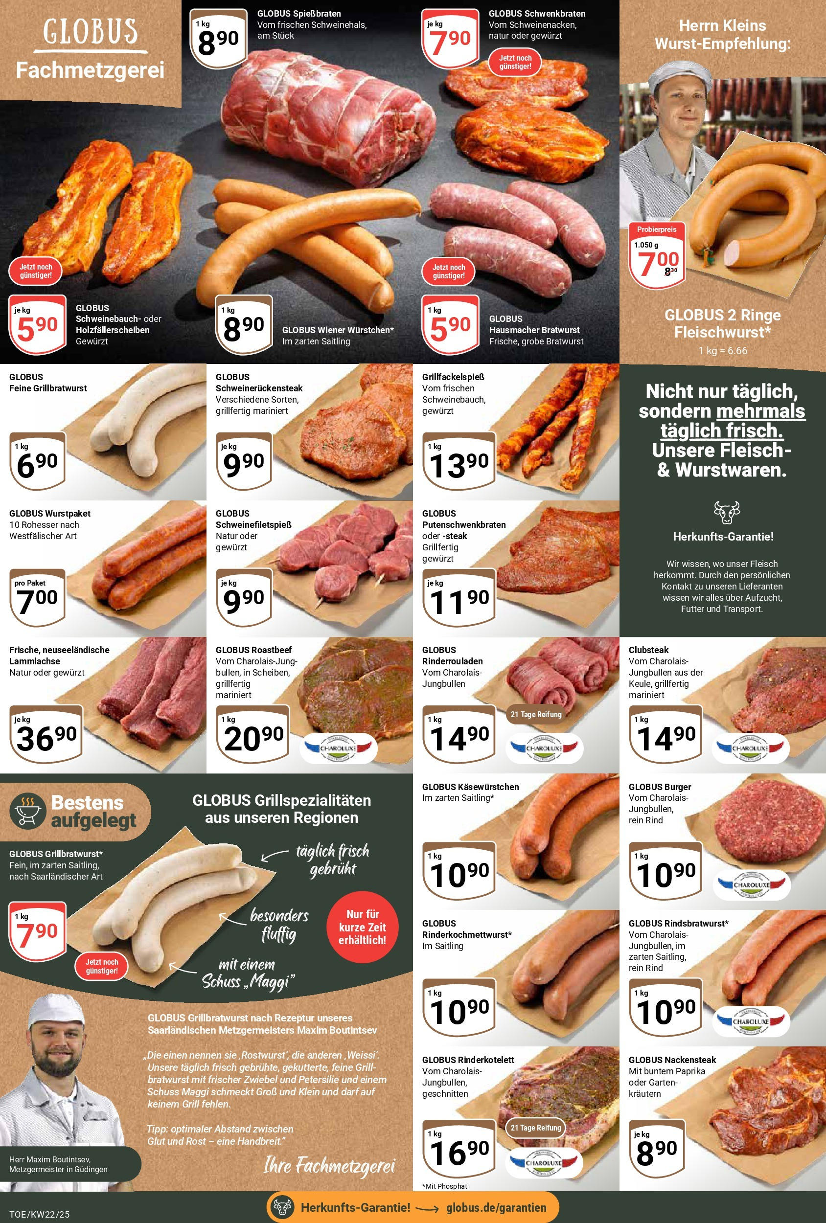Globus prospekt Tönisvorst	 (ab 25.05.2025) » Angebote online | Seite: 6 | Produkte: Rinderrouladen, Burger, Roastbeef, Petersilie