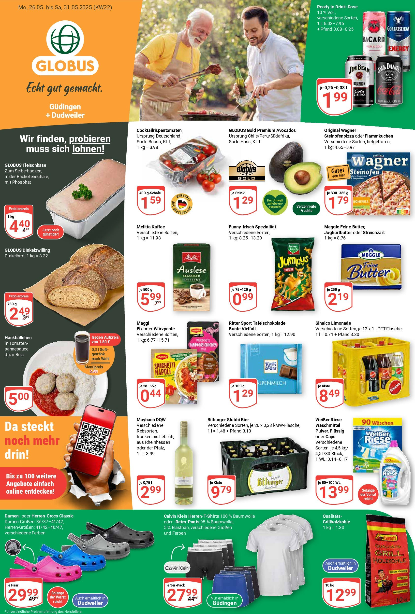 Globus prospekt Saarbrücken-Güdingen	 (ab 25.05.2025) » Angebote online | Seite: 5 | Produkte: Bacardi, Melitta kaffee, Waschmittel, Pizza