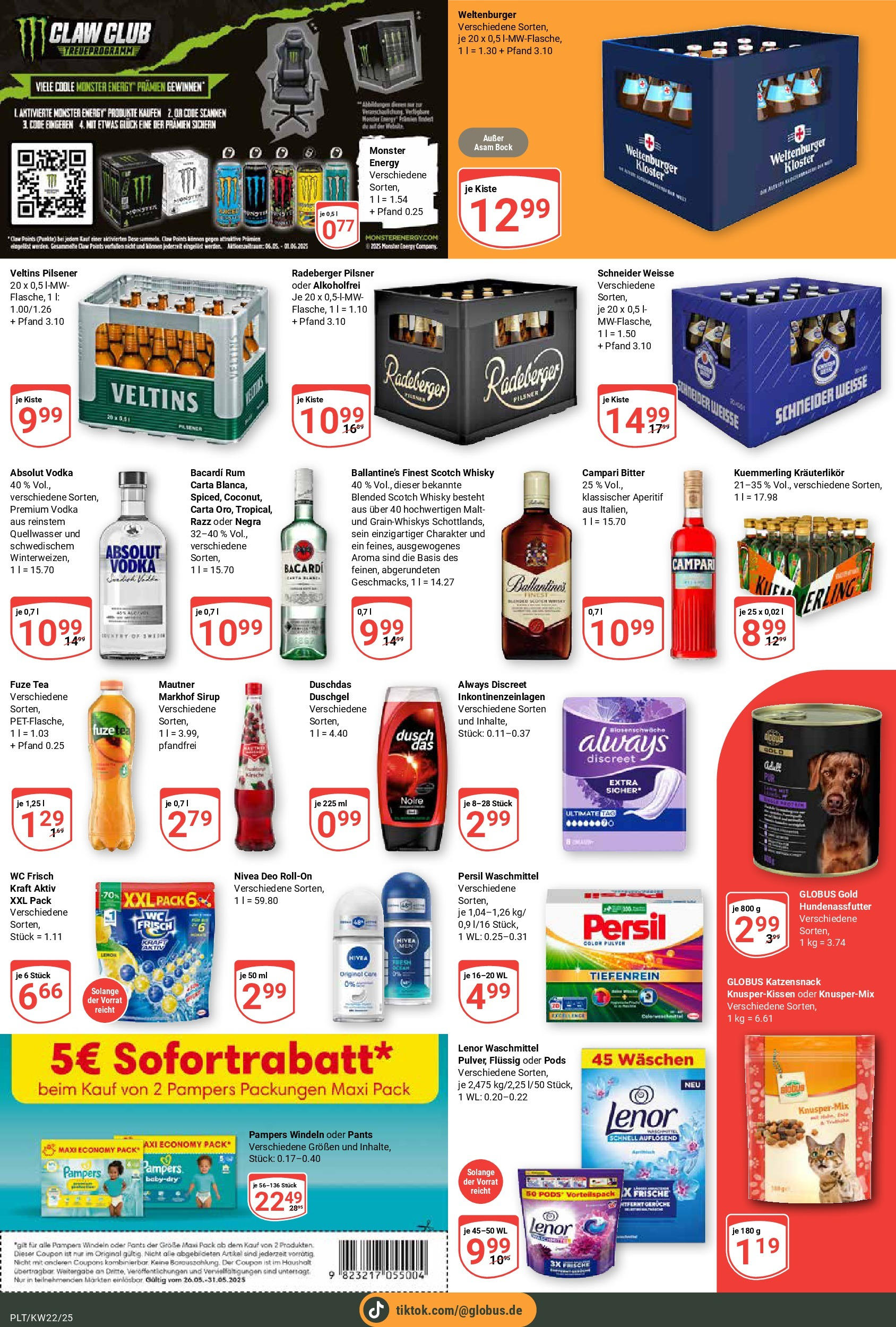 Globus prospekt Plattling	 (ab 25.05.2025) » Angebote online | Seite: 5 | Produkte: Whisky, Fuze tea, Pampers, Persil