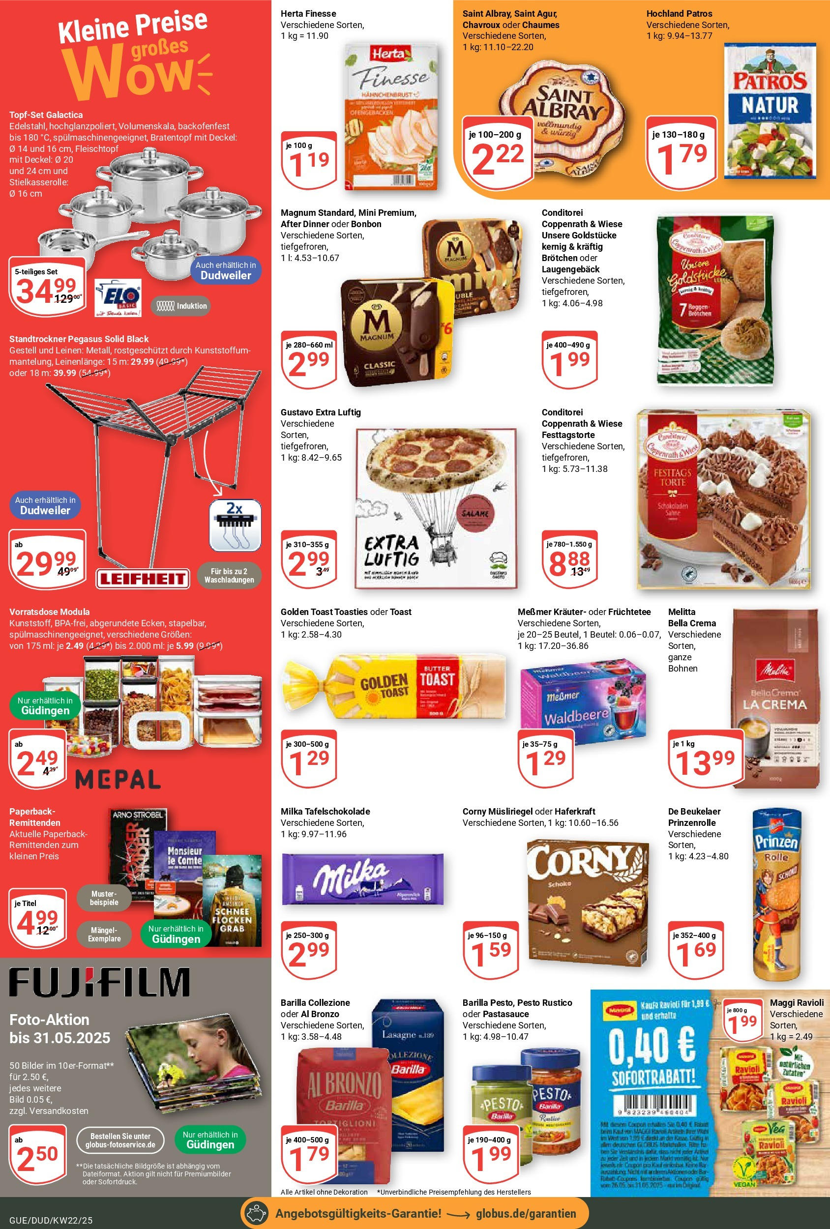 Globus prospekt Saarbrücken-Güdingen	 (ab 25.05.2025) » Angebote online | Seite: 6 | Produkte: Barilla, Patros, Pizza, Herta finesse