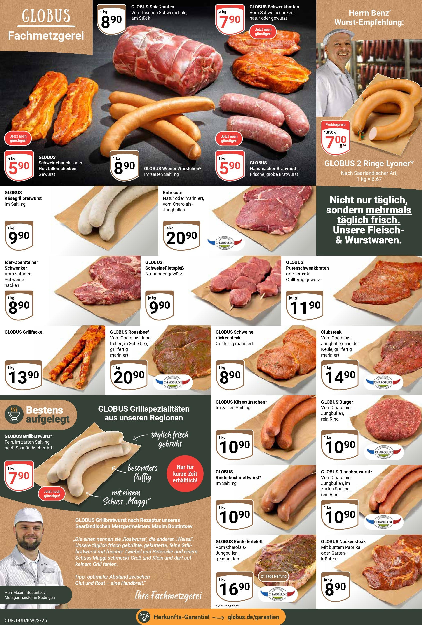 Globus prospekt Saarbrücken-Güdingen	 (ab 25.05.2025) » Angebote online | Seite: 11 | Produkte: Maggi, Schweinebauch, Bratwurst, Schweinenacken