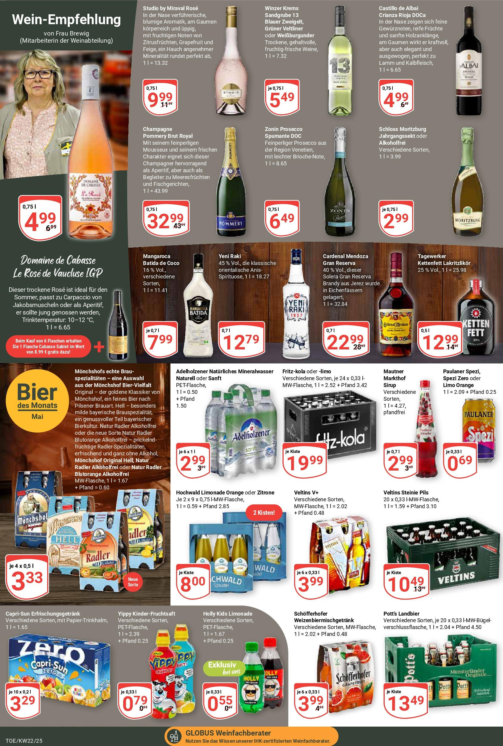 Globus prospekt Tönisvorst	 (ab 25.05.2025) » Angebote online | Seite: 17 | Produkte: Adelholzener, Sirup, Grapefruit, Veltins
