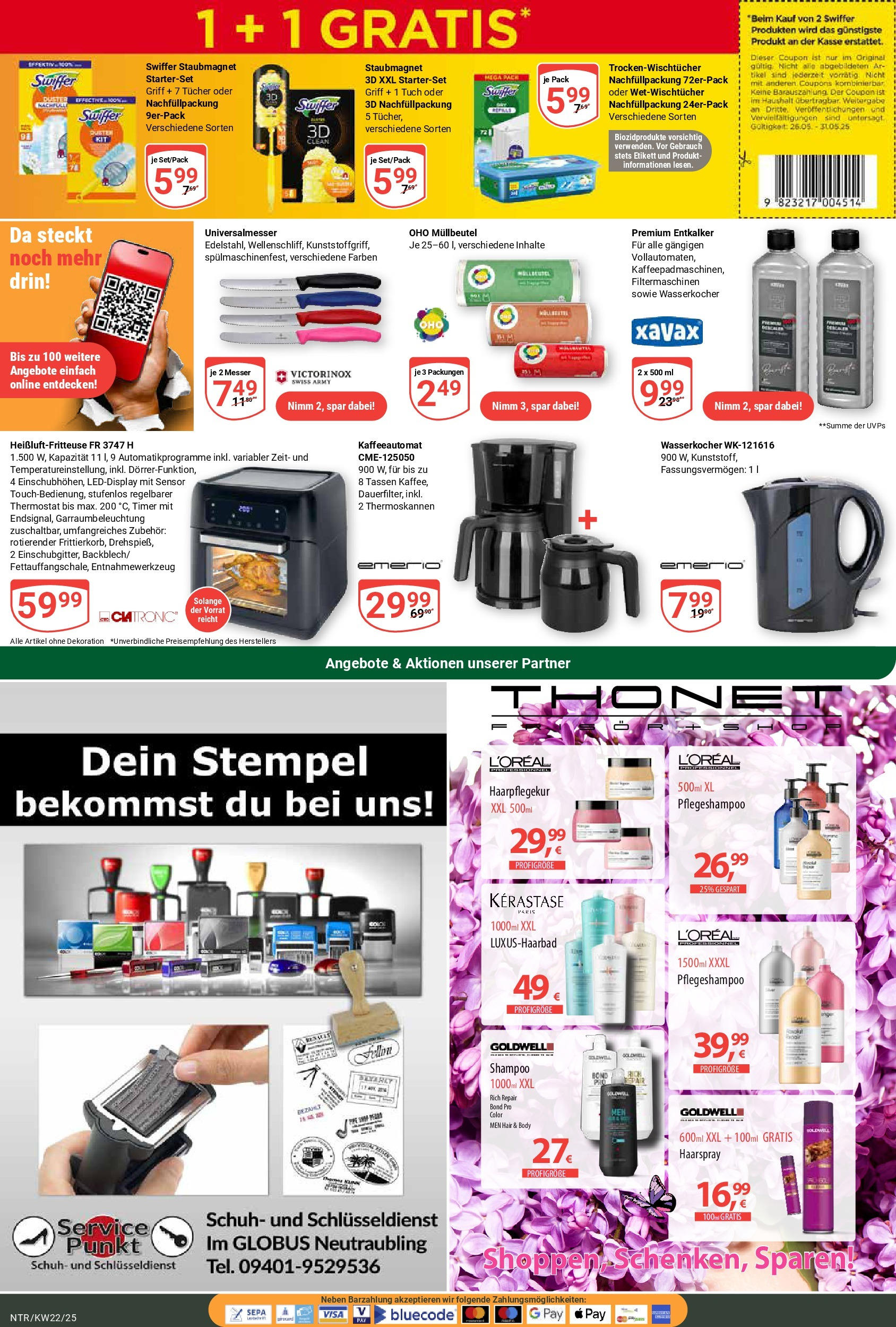 Globus prospekt Neutraubling	 (ab 25.05.2025) » Angebote online | Seite: 20 | Produkte: Wasserkocher, Shampoo, Haarspray, Heißluftfritteuse