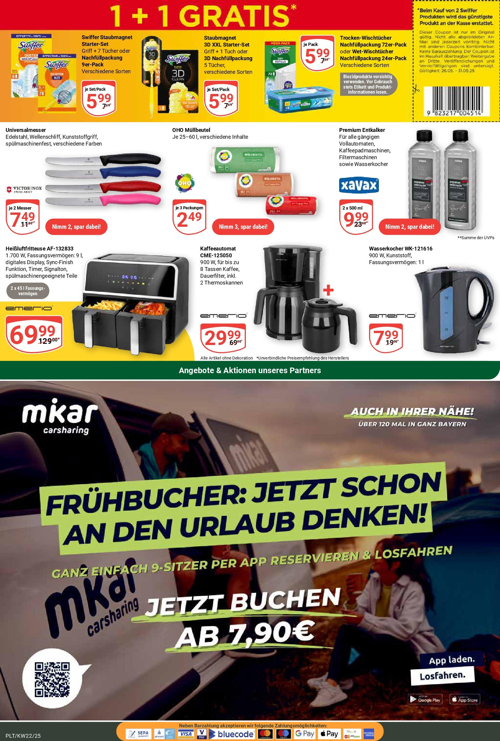Globus prospekt Plattling	 (ab 25.05.2025) » Angebote online | Seite: 20 | Produkte: Wasserkocher, Swiffer, Heißluftfritteuse