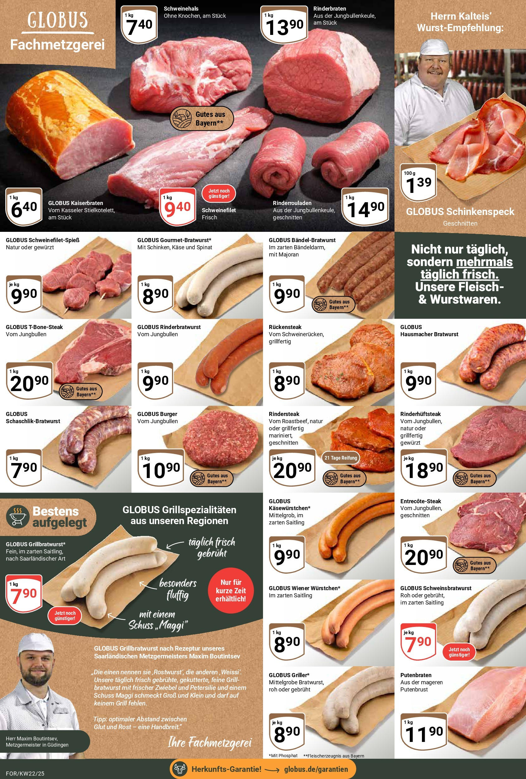 Globus prospekt Forchheim	 (ab 25.05.2025) » Angebote online | Seite: 8 | Produkte: Rinderbraten, Maggi, Schweinefilet, Steak