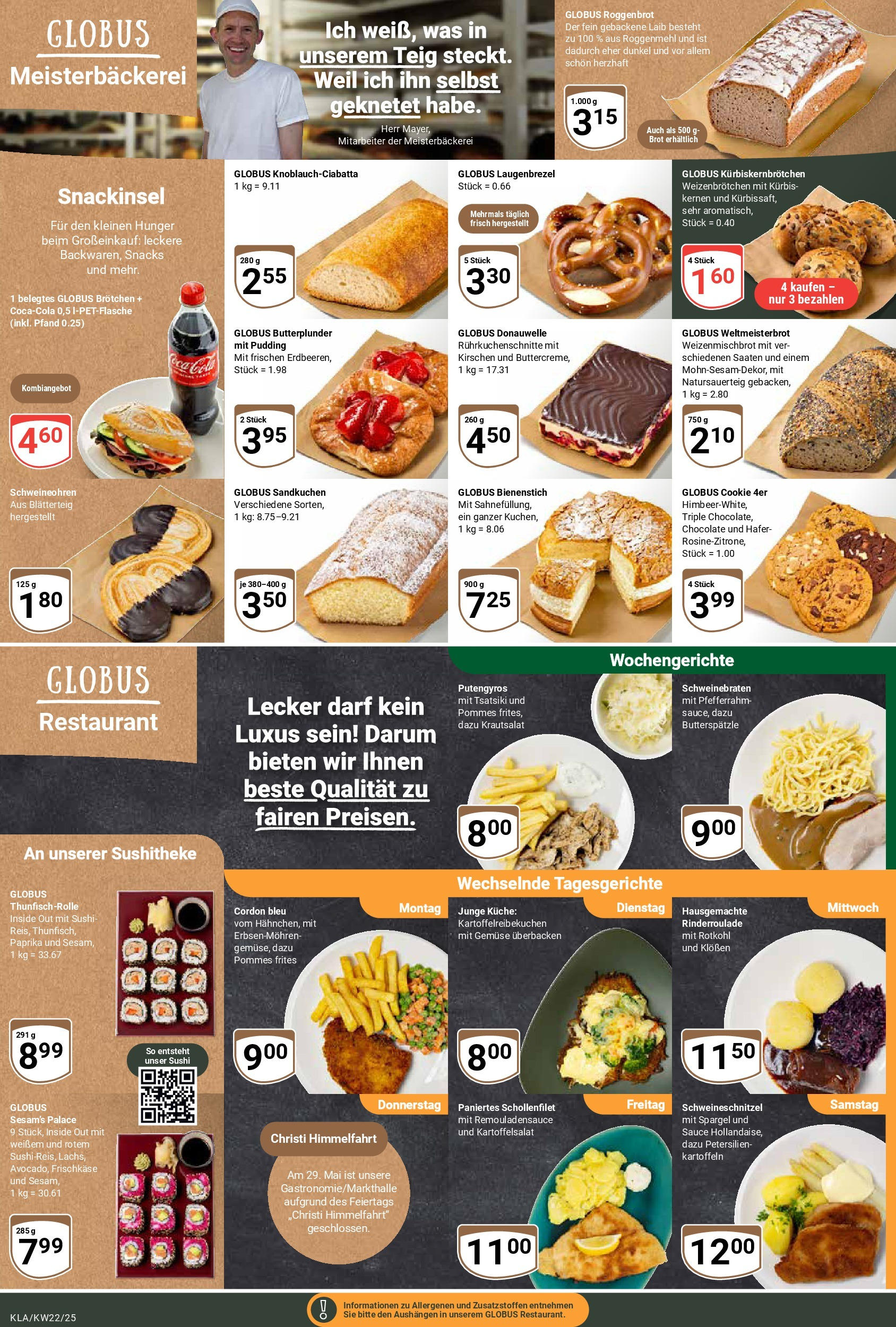 Globus prospekt Kaiserslautern	 (ab 25.05.2025) » Angebote online | Seite: 8 | Produkte: Schnitzel, Pudding, Kirschen, Erdbeeren