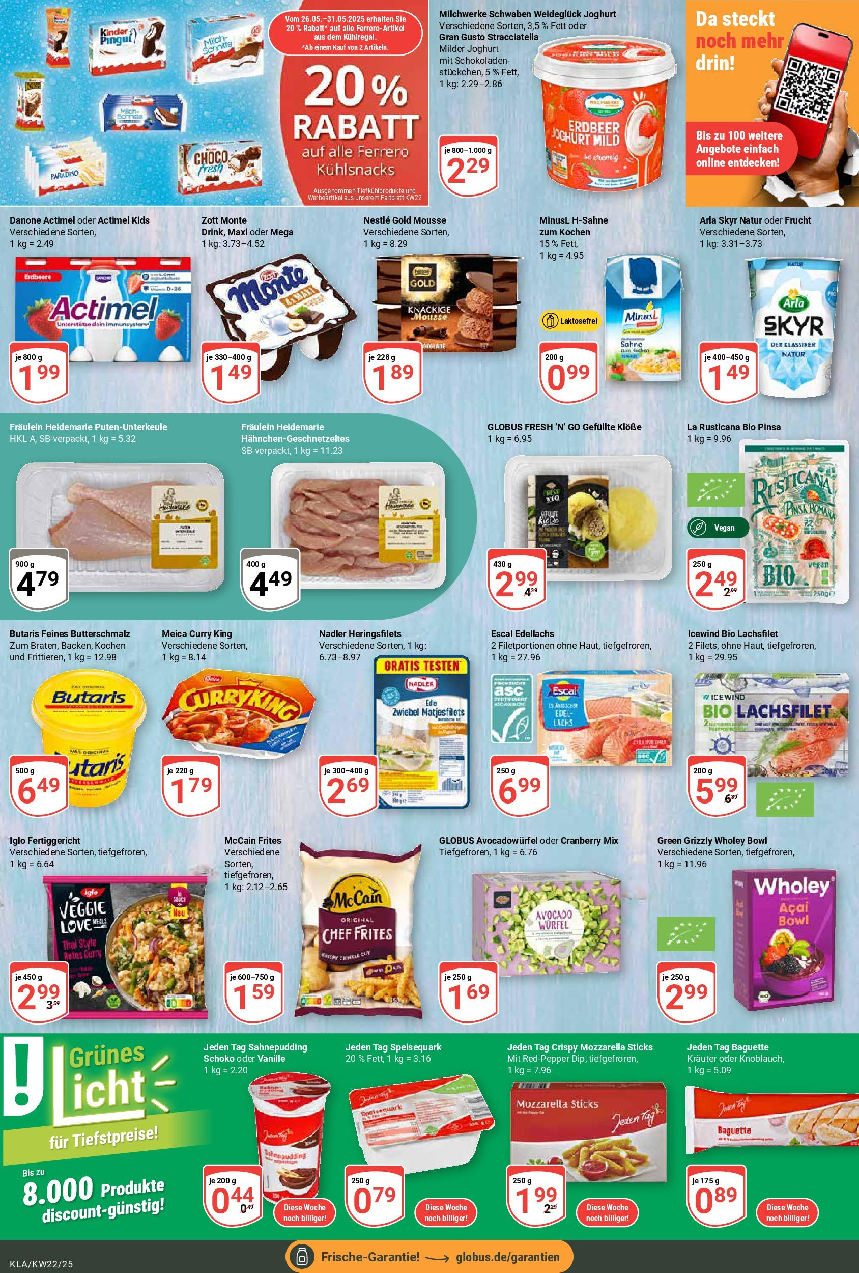 Globus prospekt Kaiserslautern	 (ab 25.05.2025) » Angebote online | Seite: 11 | Produkte: Butter, Iglo, McCain, Speisequark