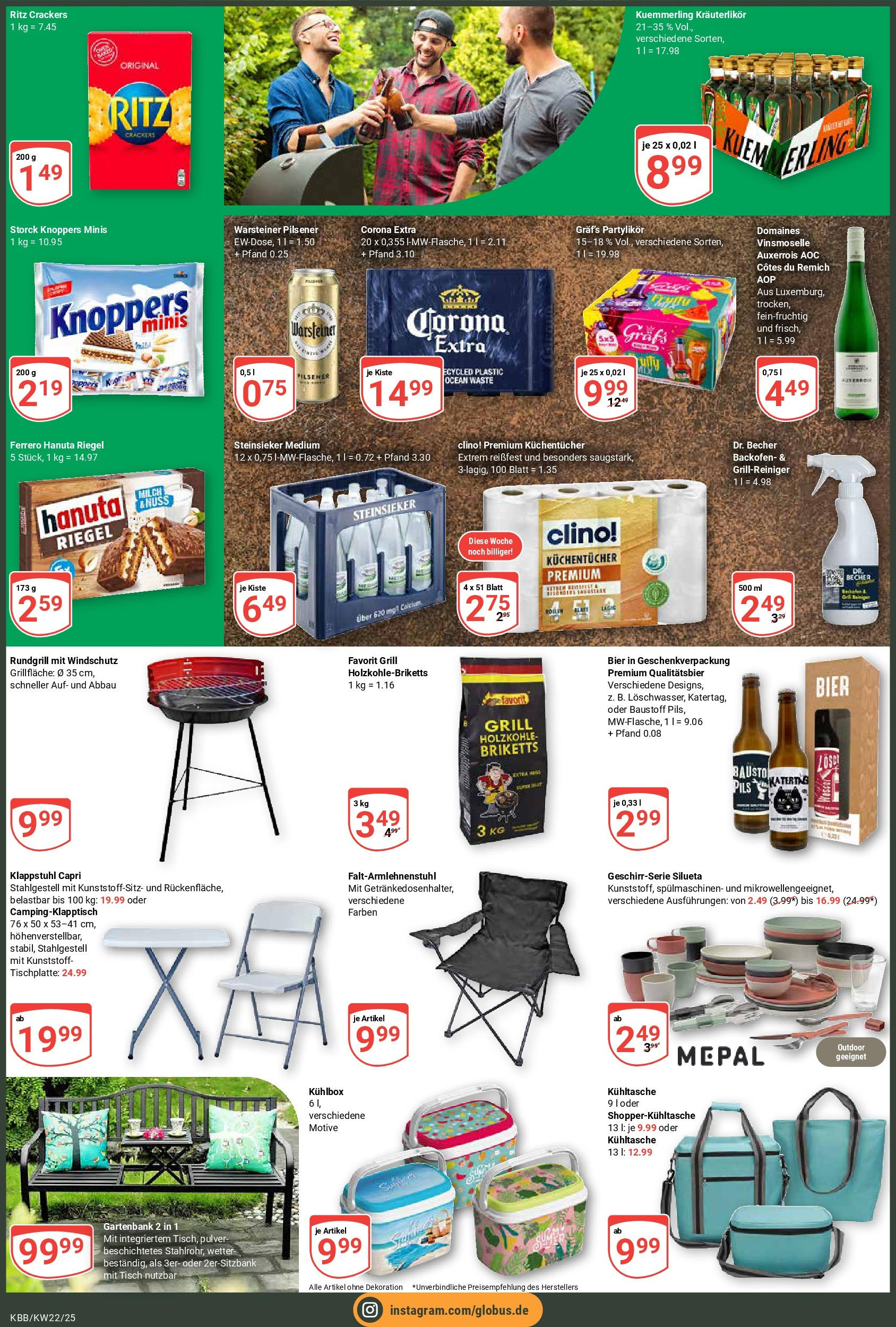 Globus prospekt Koblenz-Bubenheim (ab 25.05.2025) » Angebote ab Montag | Seite: 5 | Produkte: Grill, Pils, Warsteiner, Knoppers Globus prospekt Koblenz-Bubenheim (ab 25.05.2025) » Angebote online | Seite: 5 | Produkte: Grill, Pils, Warsteiner, Knoppers