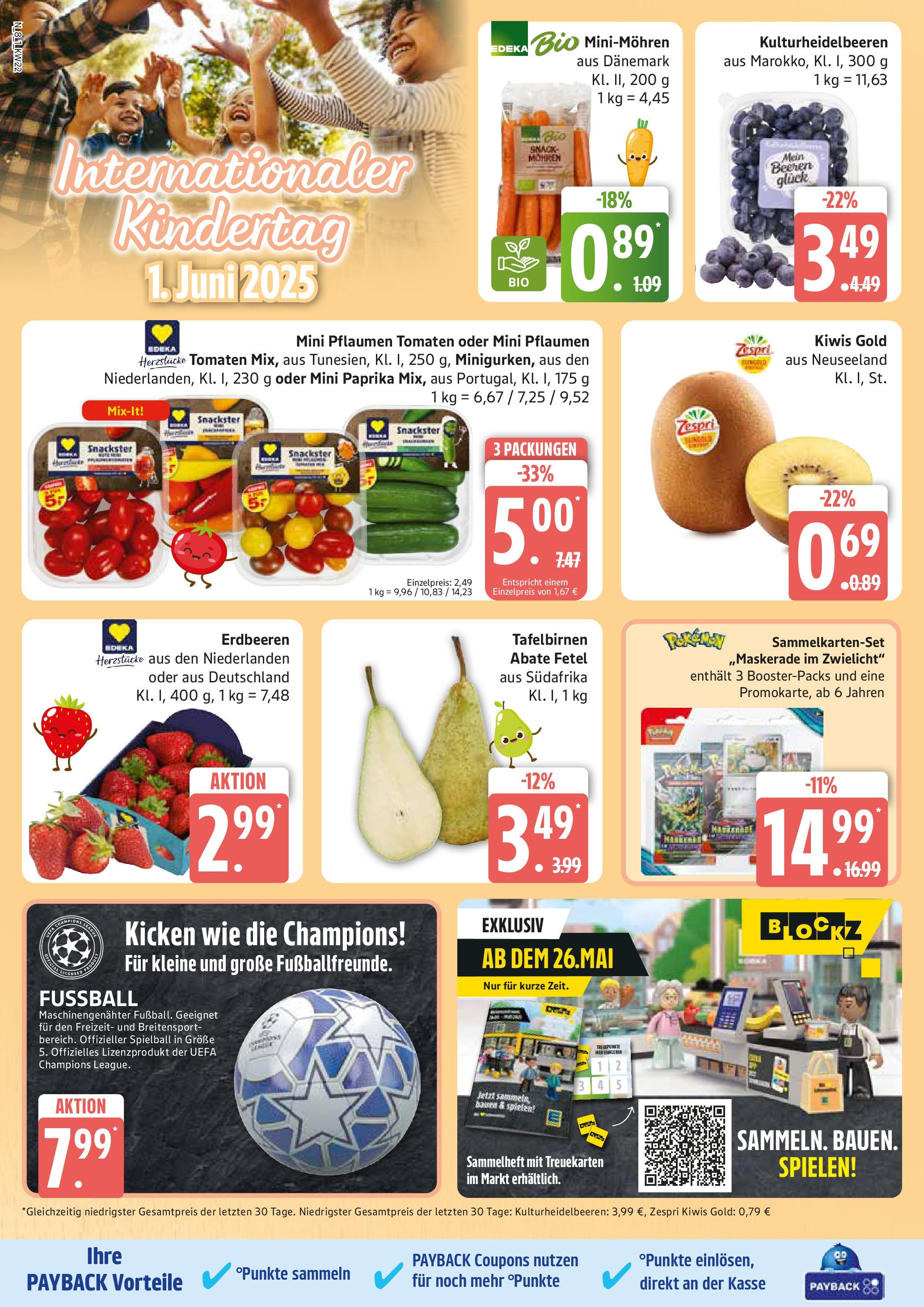 Edeka prospekt Rostock	 (ab 25.05.2025) » Angebote Online | Seite: 8 | Produkte: Pflaumen, Fußball, Erdbeeren, Kiwi