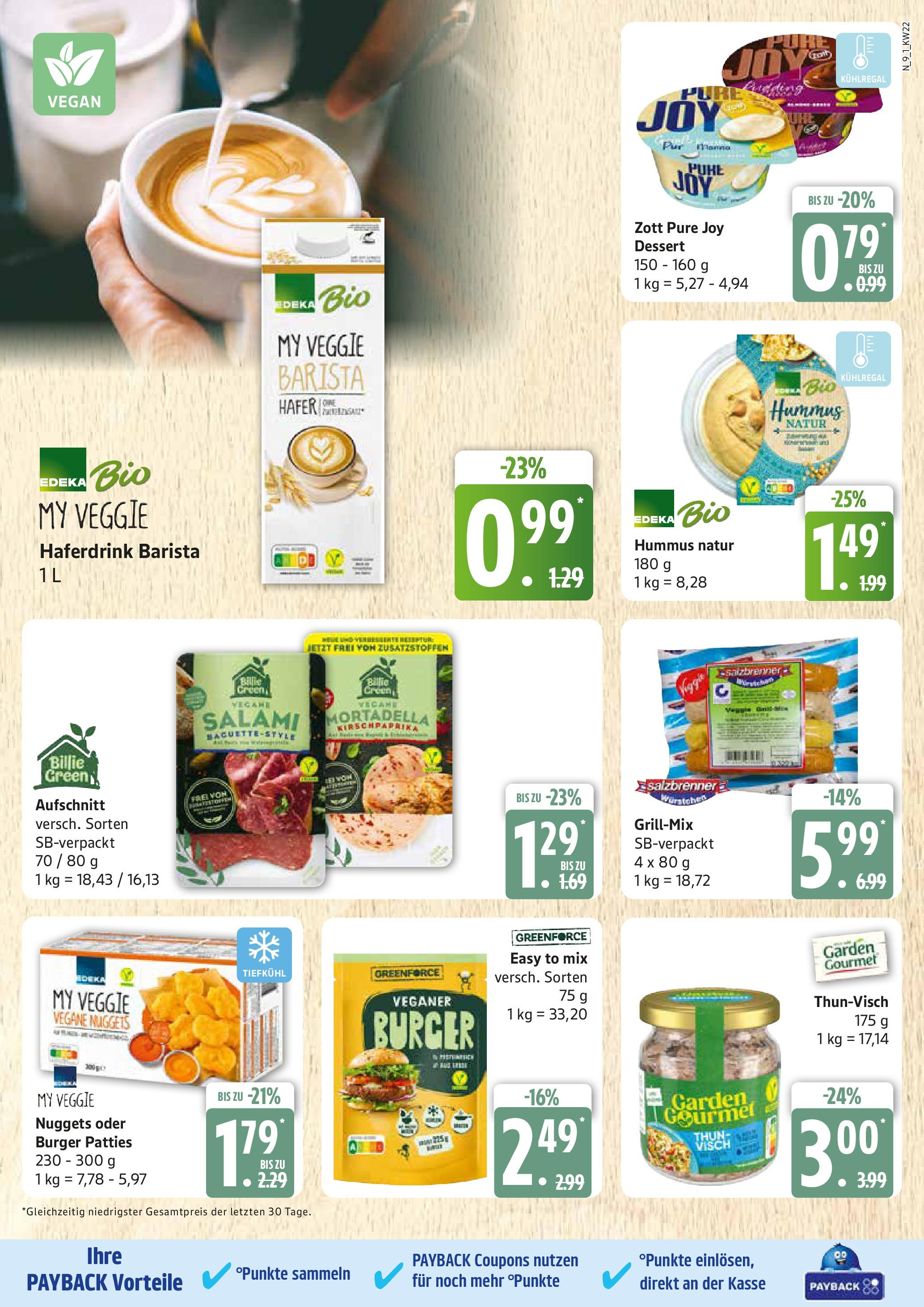 Edeka prospekt Rostock	 (ab 25.05.2025) » Angebote Online | Seite: 9 | Produkte: Burger, Haferdrink, Salami