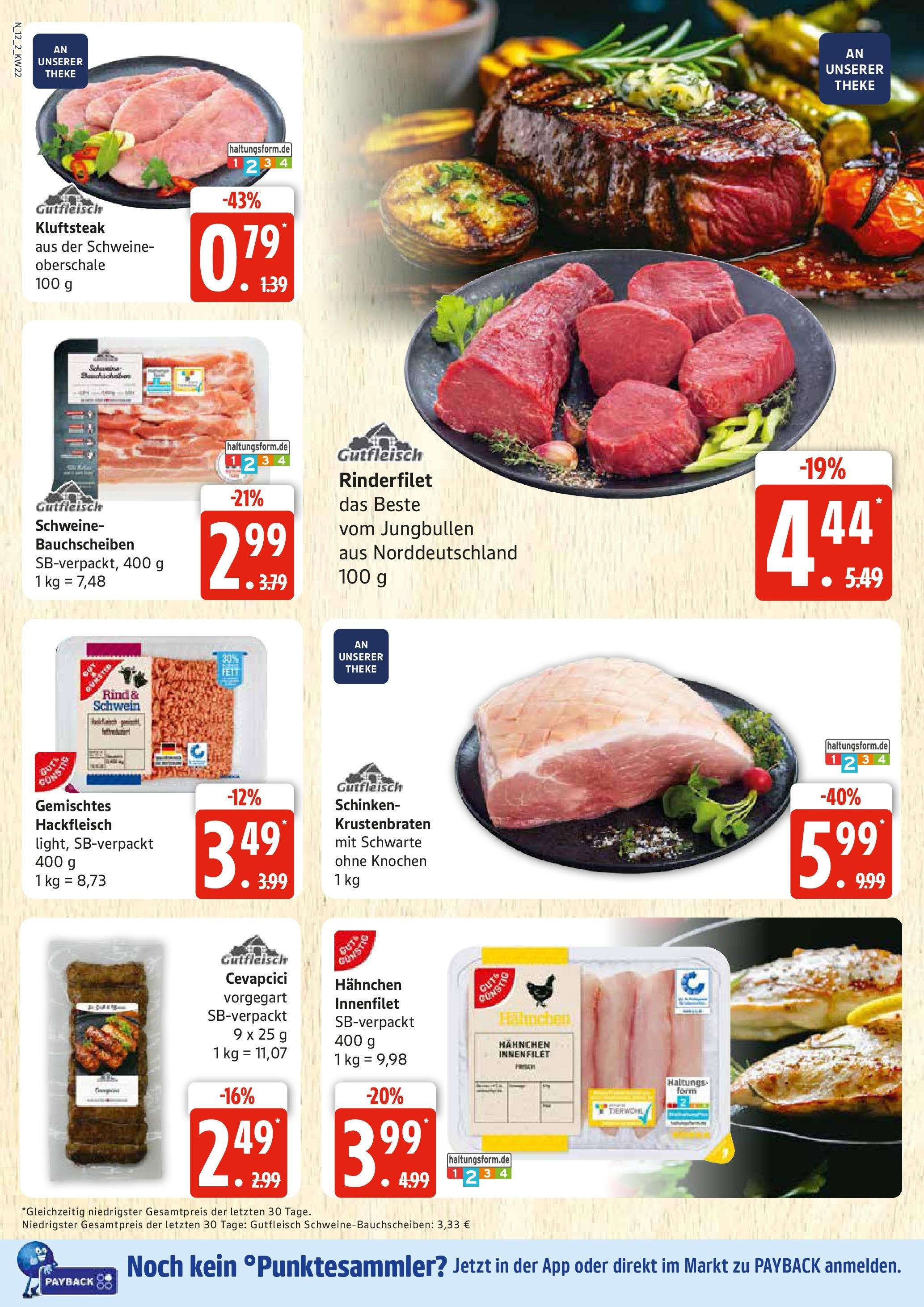 Edeka prospekt Rostock	 (ab 25.05.2025) » Angebote Online | Seite: 12 | Produkte: Theke, Rinderfilet, Steak, Hackfleisch