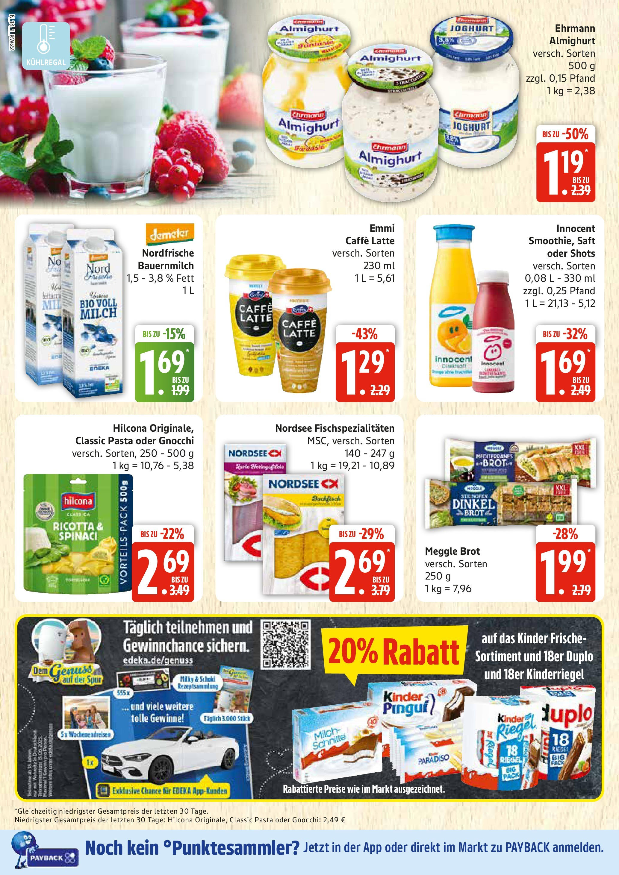 Edeka prospekt Rostock	 (ab 25.05.2025) » Angebote Online | Seite: 14 | Produkte: Ehrmann almighurt, Milch, Pasta, Saft