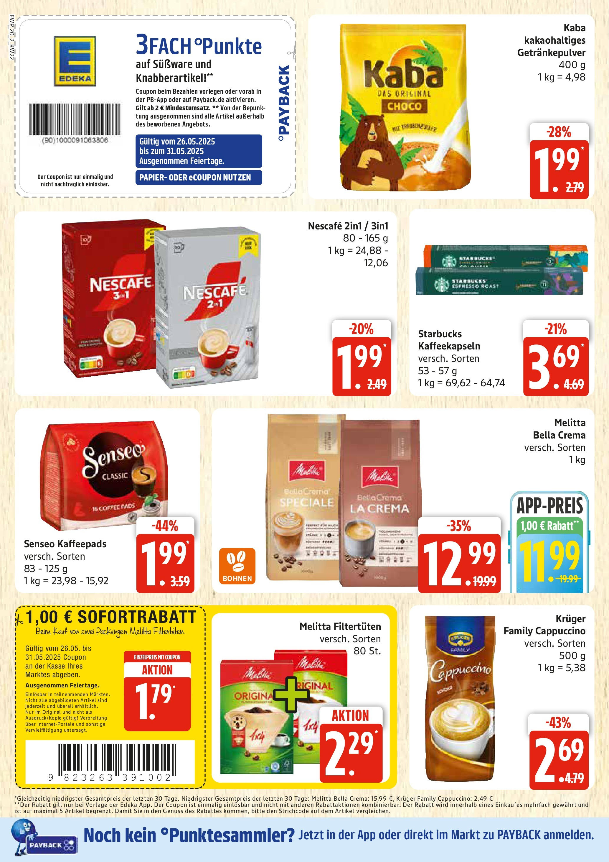 Edeka prospekt Rostock	 (ab 25.05.2025) » Angebote Online | Seite: 20 | Produkte: Melitta, Kaffeepads, Nescafe, Starbucks
