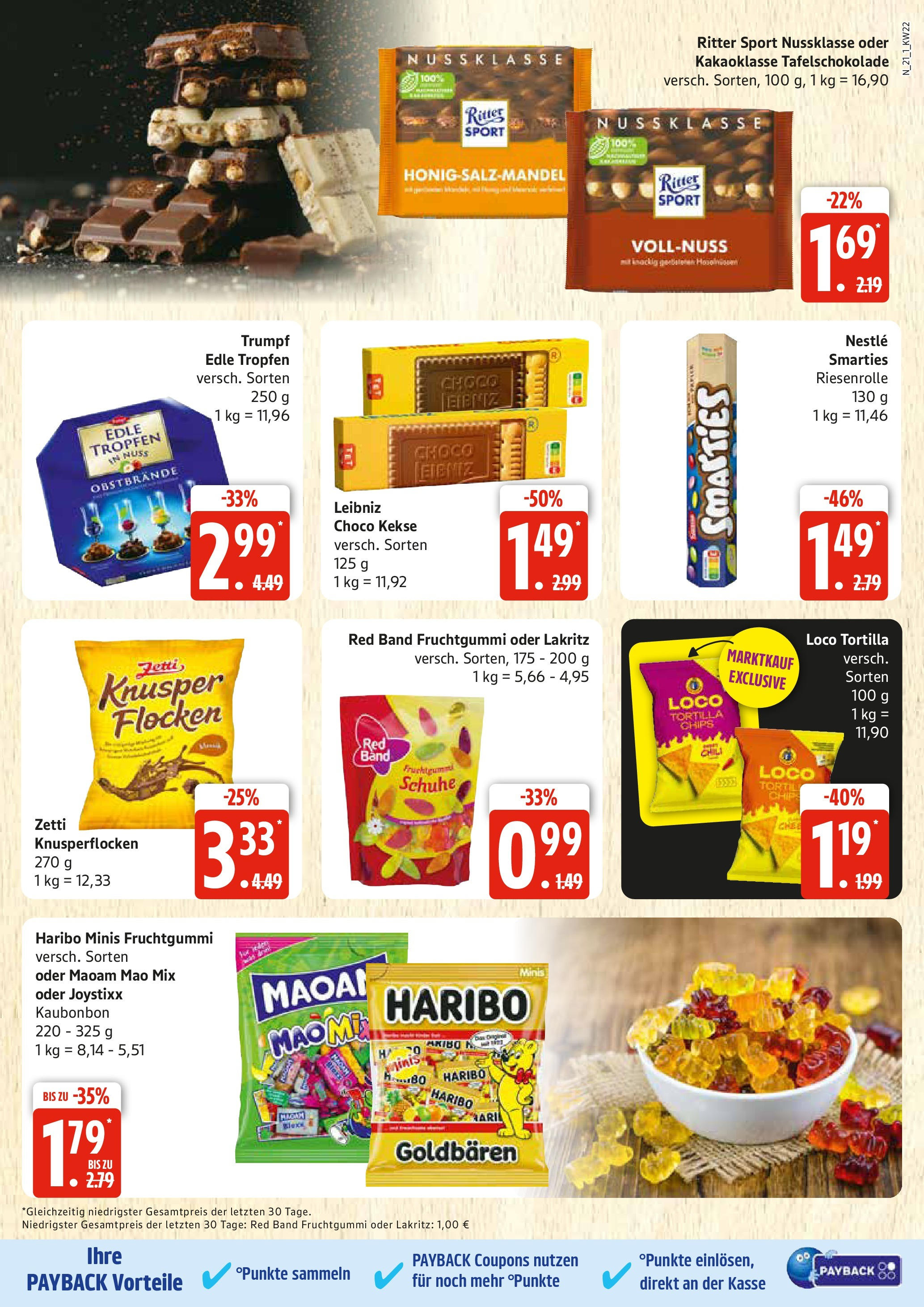 Edeka prospekt Rostock	 (ab 25.05.2025) » Angebote Online | Seite: 21 | Produkte: Haribo, Ritter sport, Smarties, Flocken