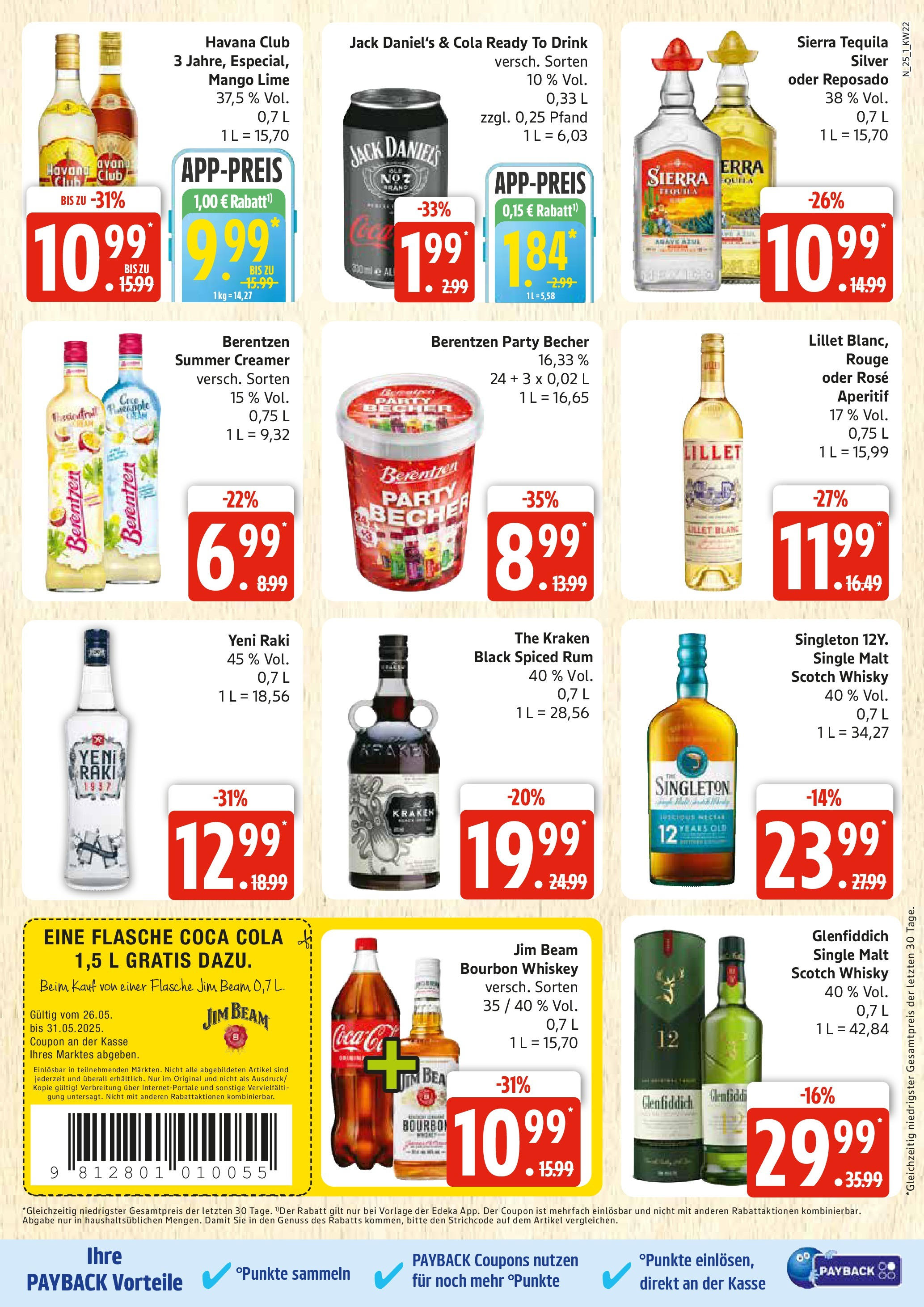 Edeka prospekt Rostock	 (ab 25.05.2025) » Angebote Online | Seite: 25 | Produkte: Rouge, Bourbon, Whiskey, Berentzen
