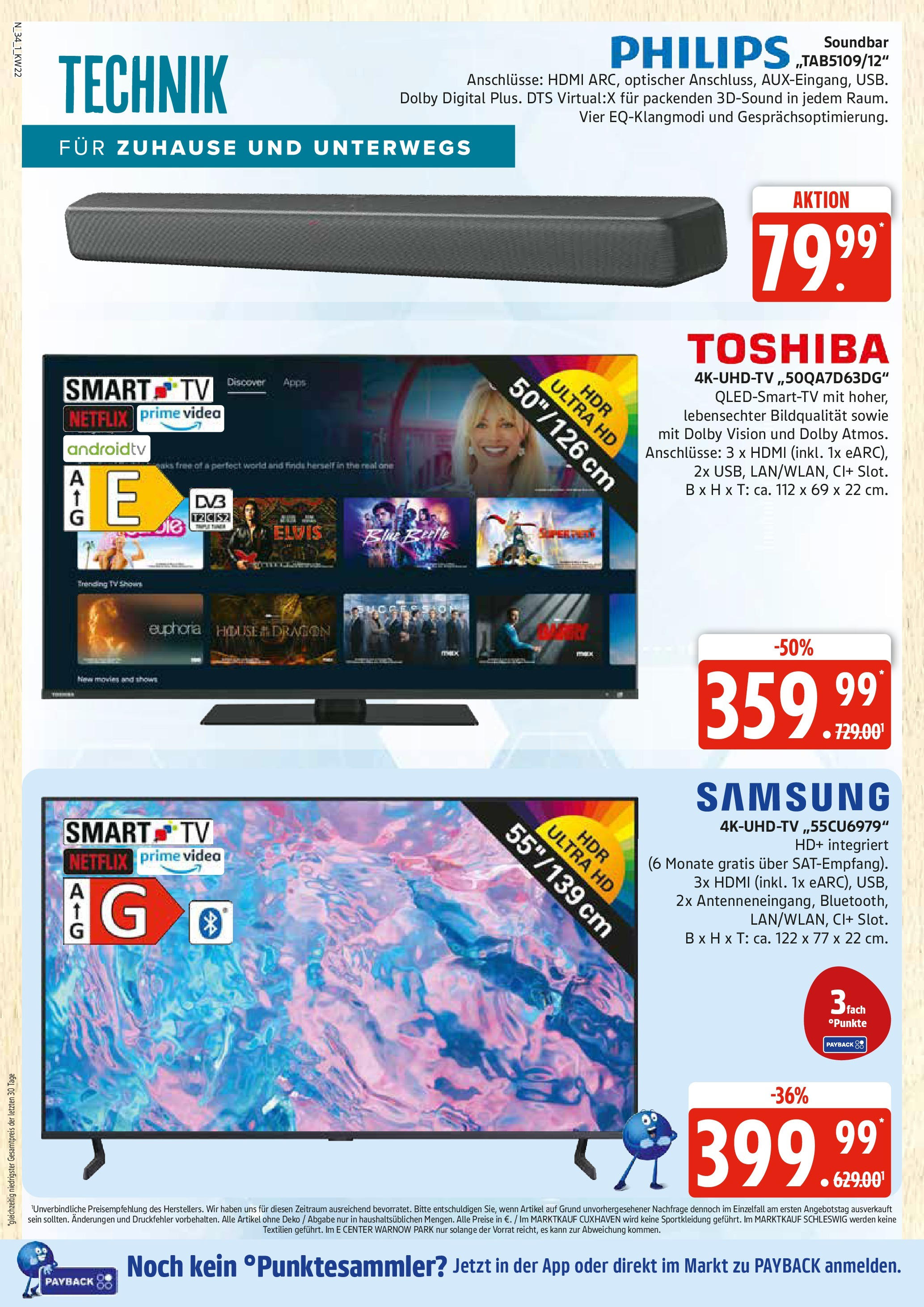 Edeka prospekt Rostock	 (ab 25.05.2025) » Angebote Online | Seite: 34 | Produkte: Philips, Samsung, Soundbar, TV