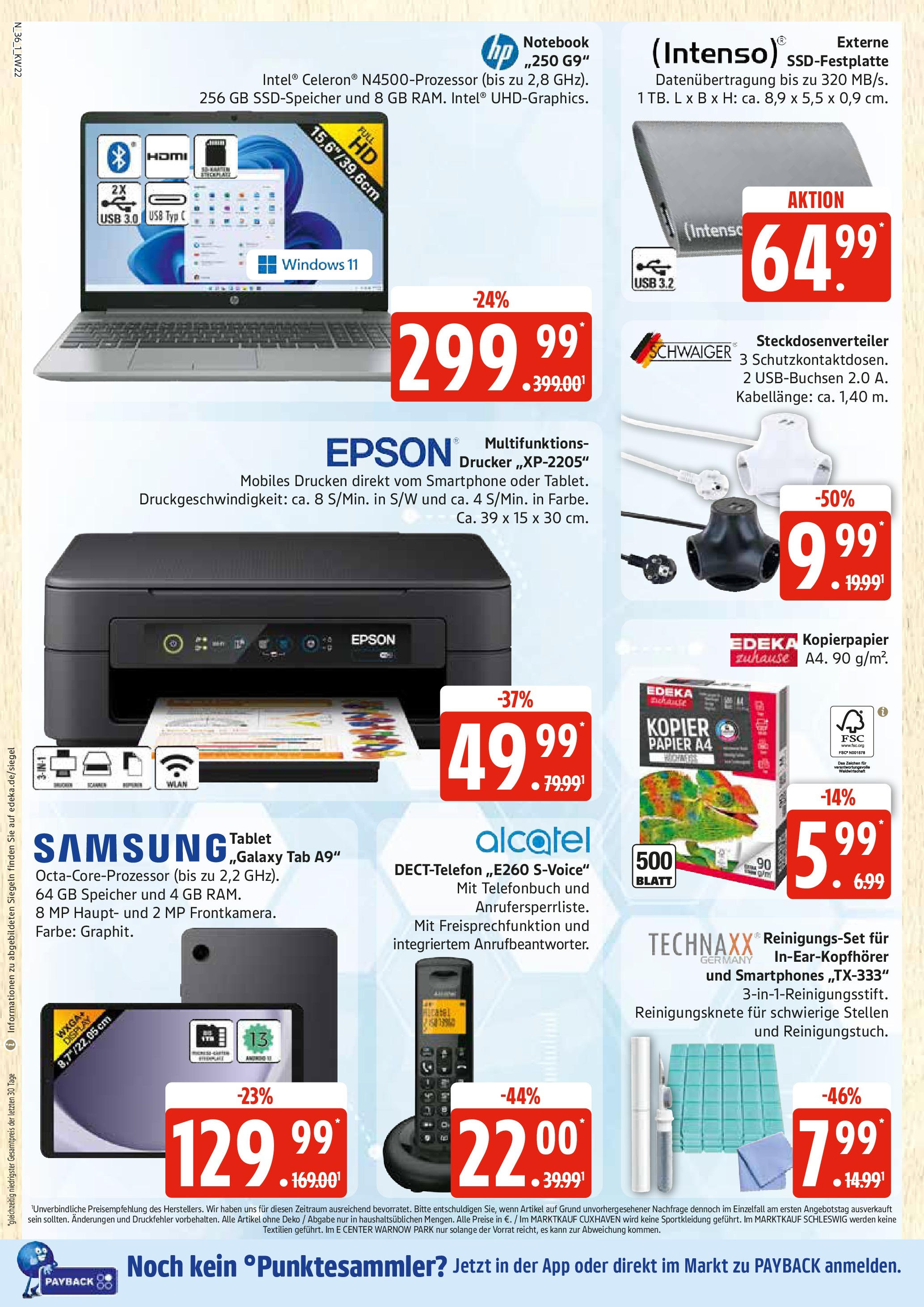 Edeka prospekt Rostock	 (ab 25.05.2025) » Angebote Online | Seite: 36 | Produkte: Epson, USB, Smartphone, Drucker