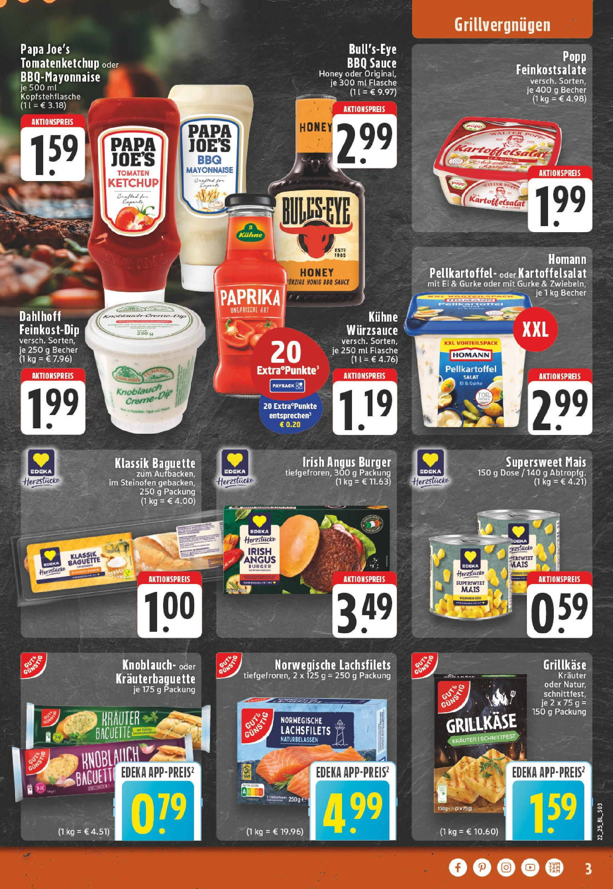 Edeka prospekt Hattingen-Holthausen (ab 25.05.2025) » Angebote Online | Seite: 3 | Produkte: Burger, Paprika, Ketchup, Salat Edeka prospekt Hattingen-Holthausen (ab 25.05.2025) » Angebote Online | Seite: 3 | Produkte: Burger, Paprika, Ketchup, Salat