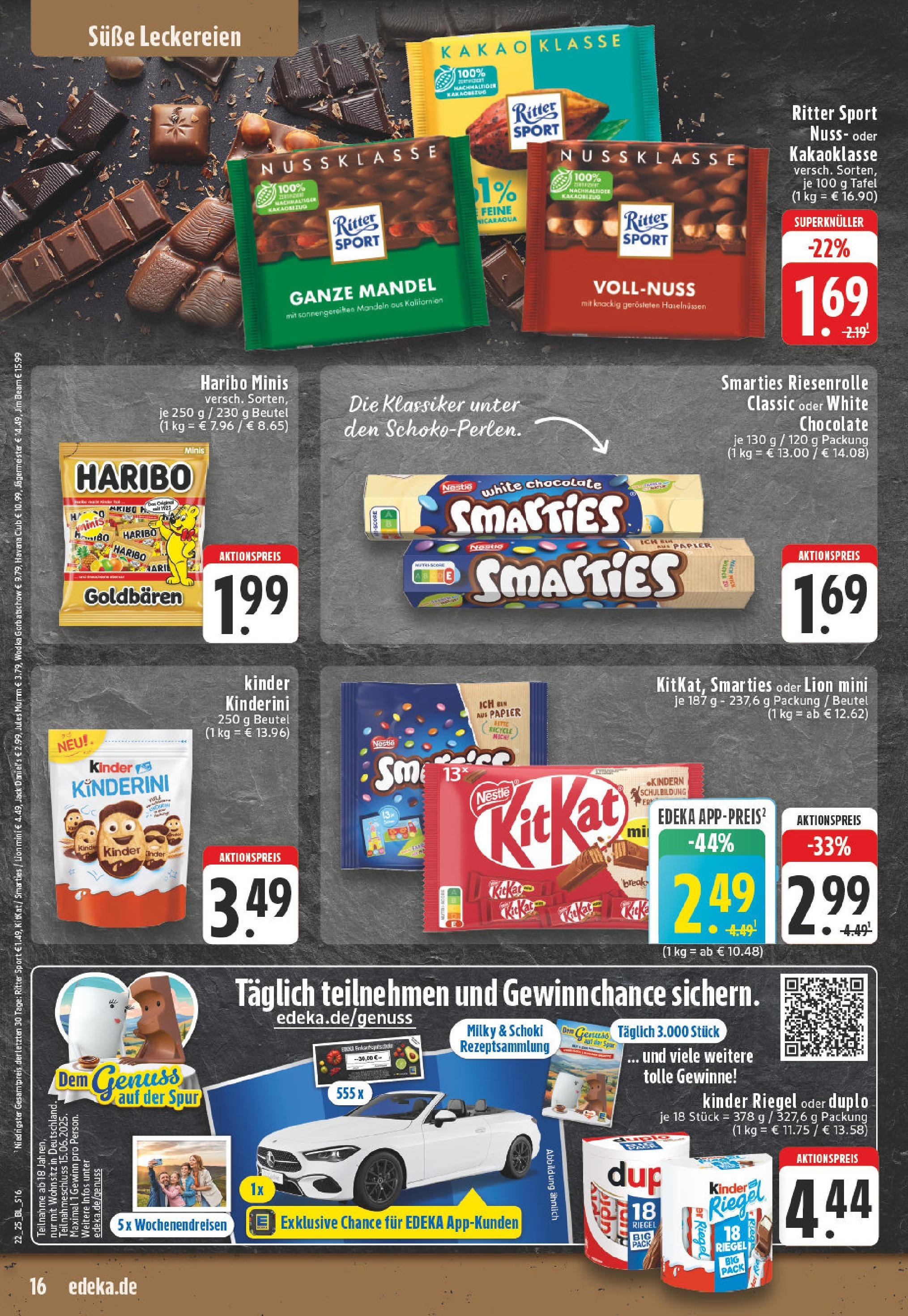 Edeka prospekt Hattingen-Holthausen (ab 25.05.2025) » Angebote Online | Seite: 16 | Produkte: Havana club, Kinder riegel, Jägermeister, Wodka Edeka prospekt Hattingen-Holthausen (ab 25.05.2025) » Angebote Online | Seite: 16 | Produkte: Havana club, Kinder riegel, Jägermeister, Wodka
