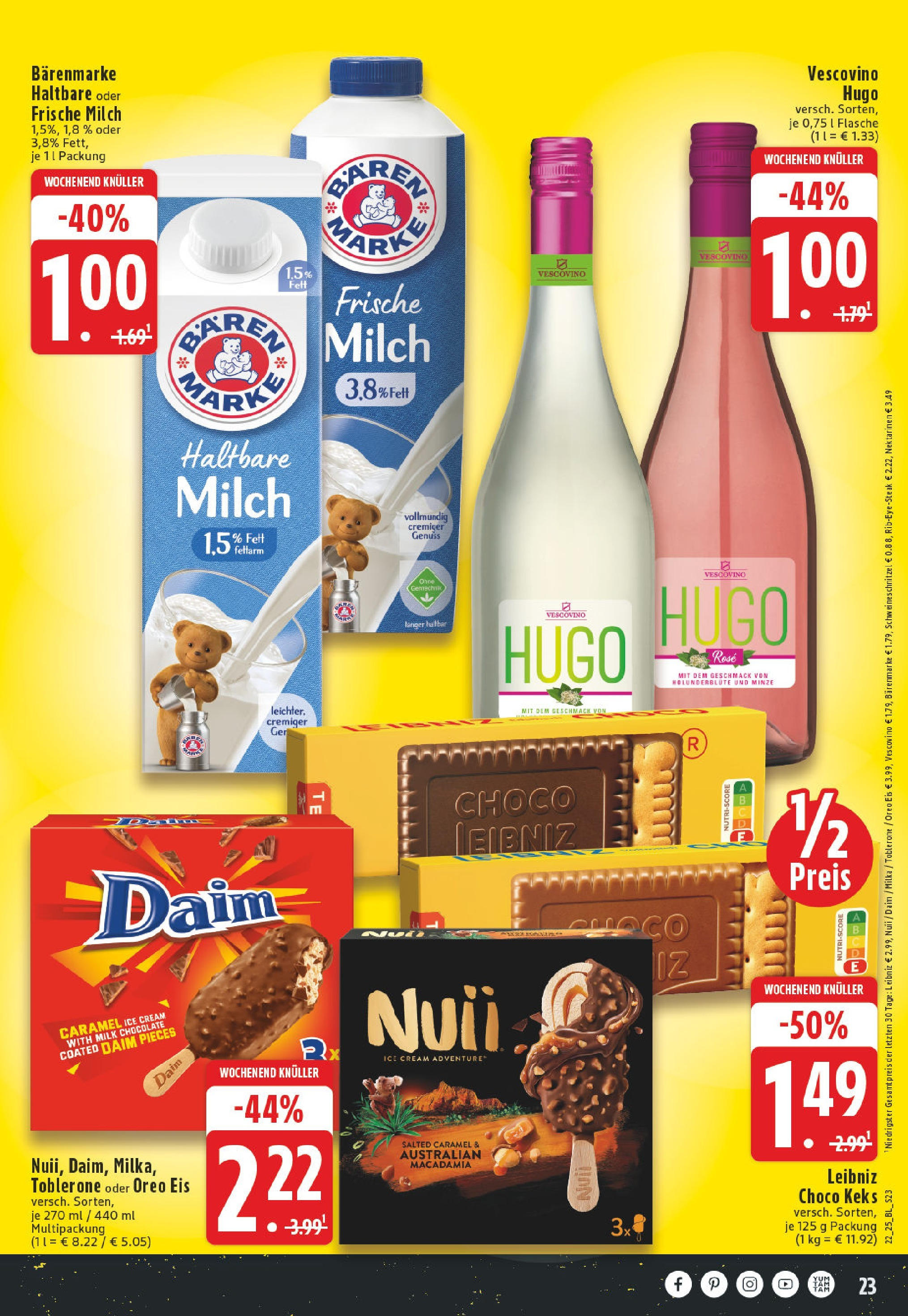Edeka prospekt Hattingen-Holthausen (ab 25.05.2025) » Angebote Online | Seite: 23 | Produkte: Milch, Nektarinen, Milka, Eis Edeka prospekt Hattingen-Holthausen (ab 25.05.2025) » Angebote Online | Seite: 23 | Produkte: Milch, Nektarinen, Milka, Eis