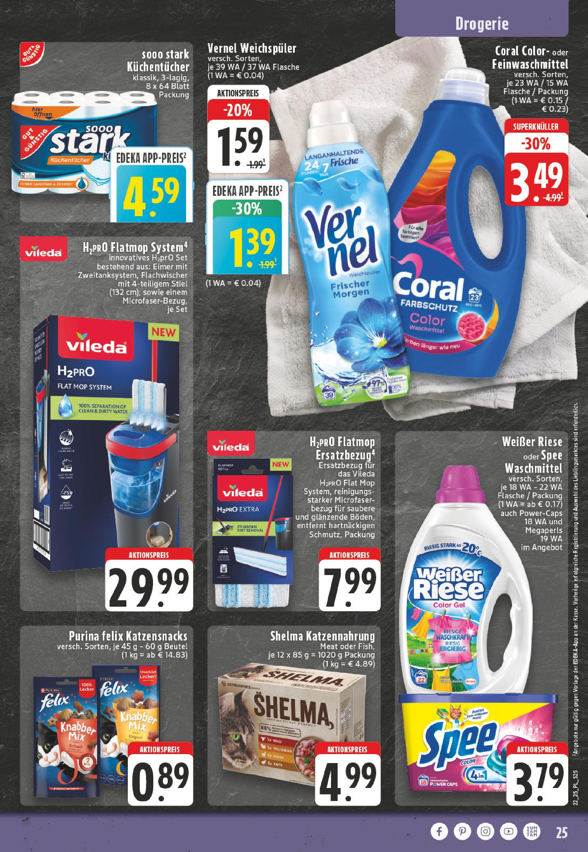Edeka prospekt Castrop-Rauxel (ab 25.05.2025) » Angebote Online | Seite: 25 | Produkte: Coral, Spee, Weichspüler, Waschmittel Edeka prospekt Castrop-Rauxel (ab 25.05.2025) » Angebote Online | Seite: 25 | Produkte: Coral, Spee, Weichspüler, Waschmittel
