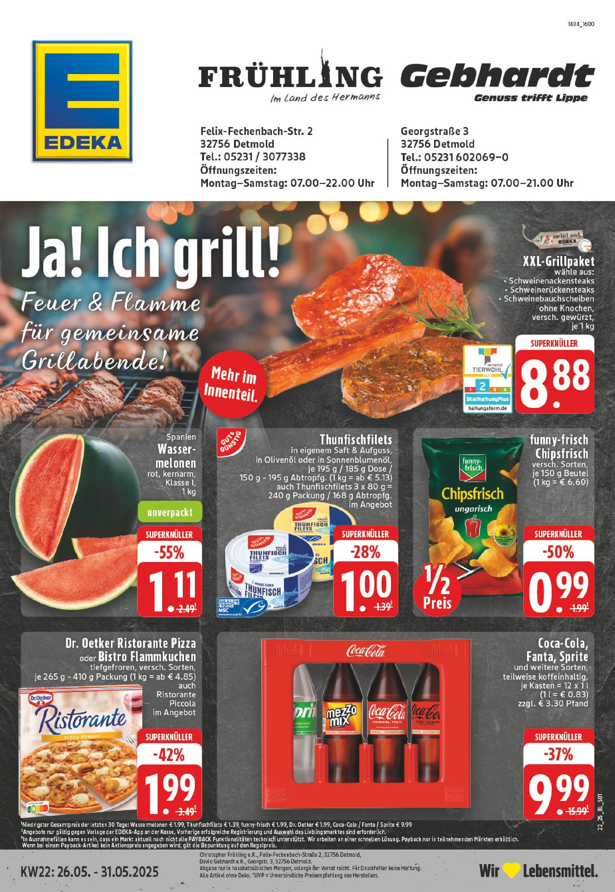 EDEKA Prospekt ab 25.05.2025 - Prospekt Detmold Online Vorschau von dem Prospekt des Geschäftes Edeka, gültig ab dem 25.05.2025