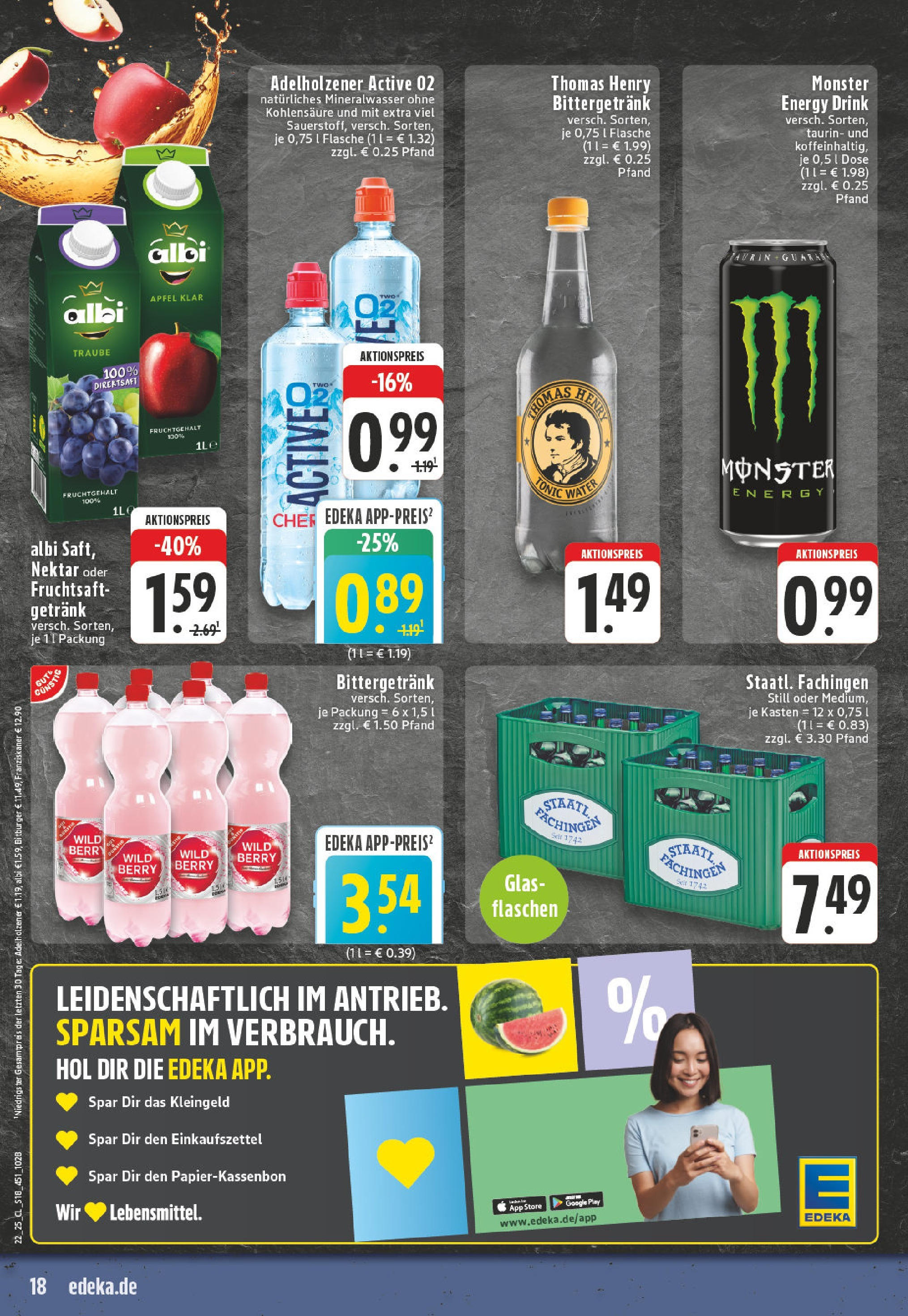 Edeka prospekt Montabaur	 (ab 25.05.2025) » Angebote Online | Seite: 18 | Produkte: Franziskaner, Energy, Monster, Fruchtsaft