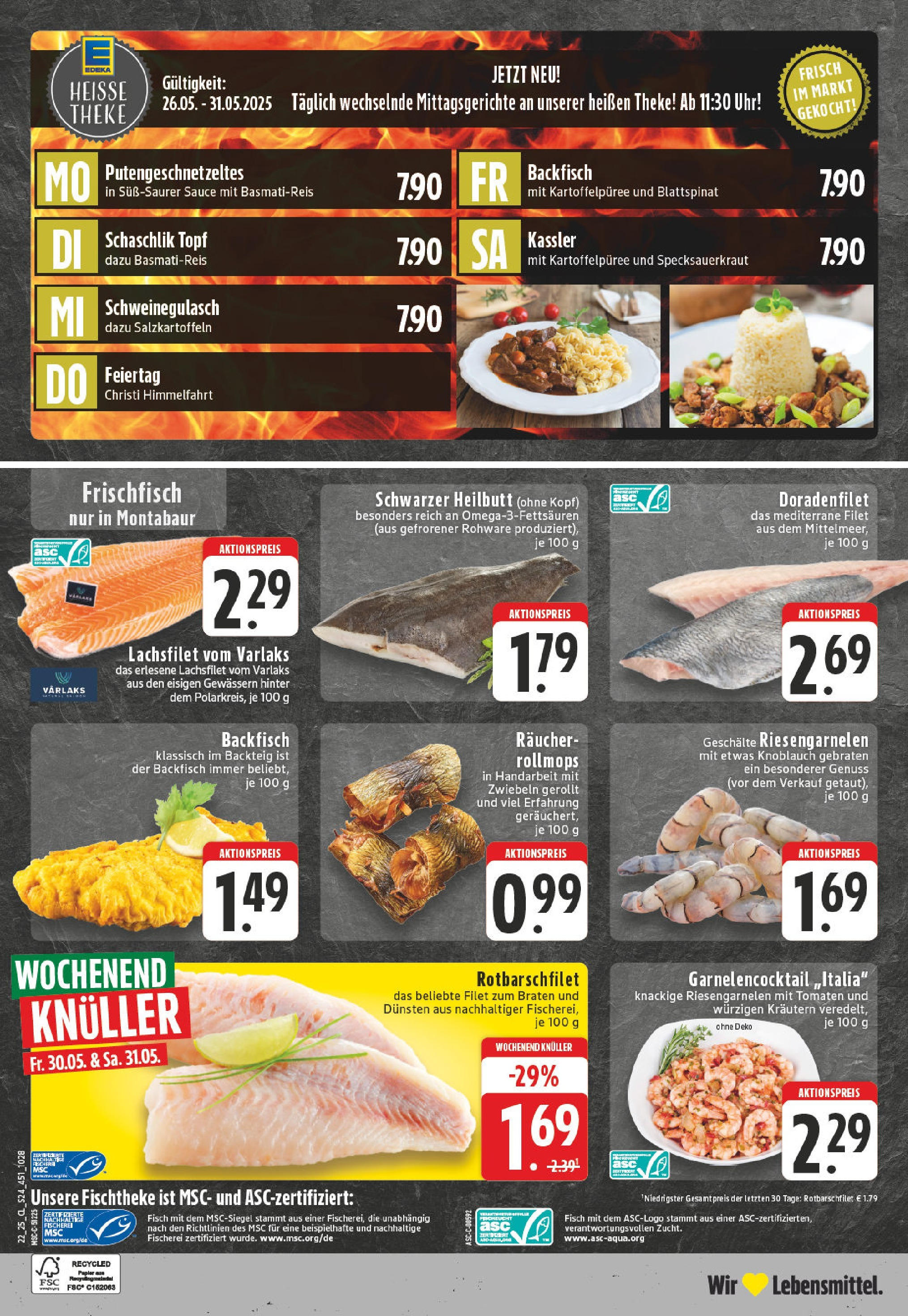 Edeka prospekt Montabaur	 (ab 25.05.2025) » Angebote Online | Seite: 24 | Produkte: Schweinegulasch, Basmatireis, Fisch, Zwiebeln
