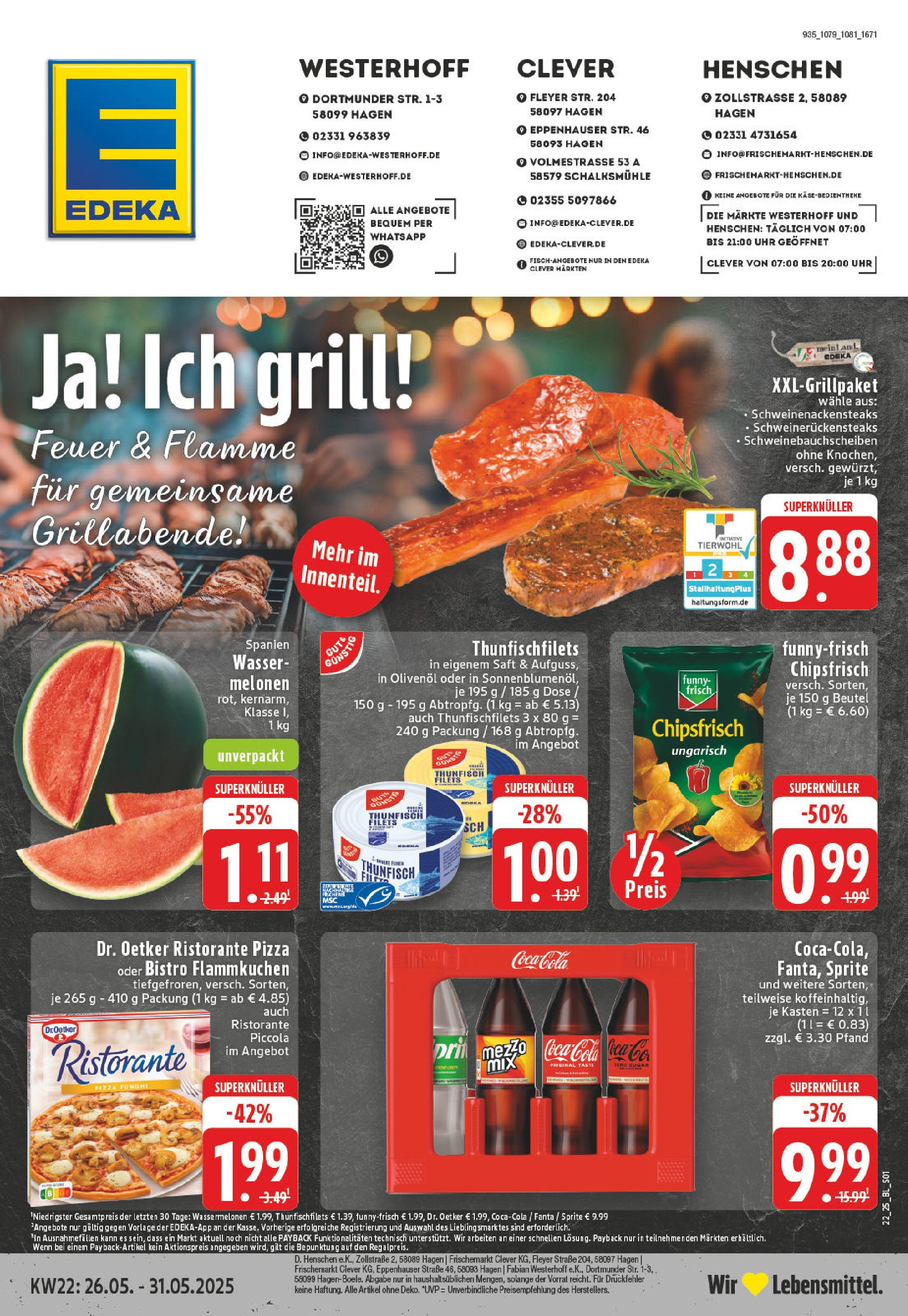 EDEKA Prospekt ab 25.05.2025 - Prospekt Hagen Online Vorschau von dem Prospekt des Geschäftes Edeka, gültig ab dem 25.05.2025