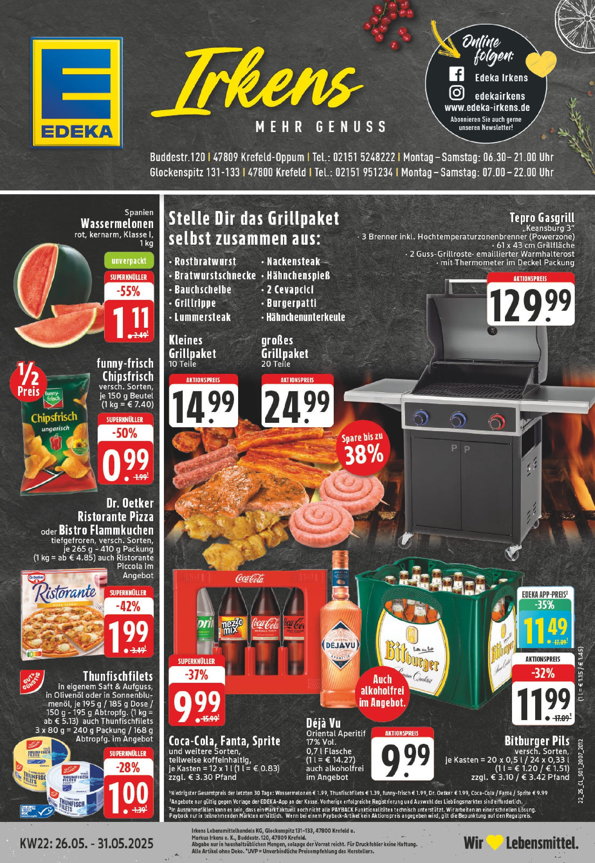 EDEKA Prospekt ab 25.05.2025 - Prospekt Krefeld Online Vorschau von dem Prospekt des Geschäftes Edeka, gültig ab dem 25.05.2025