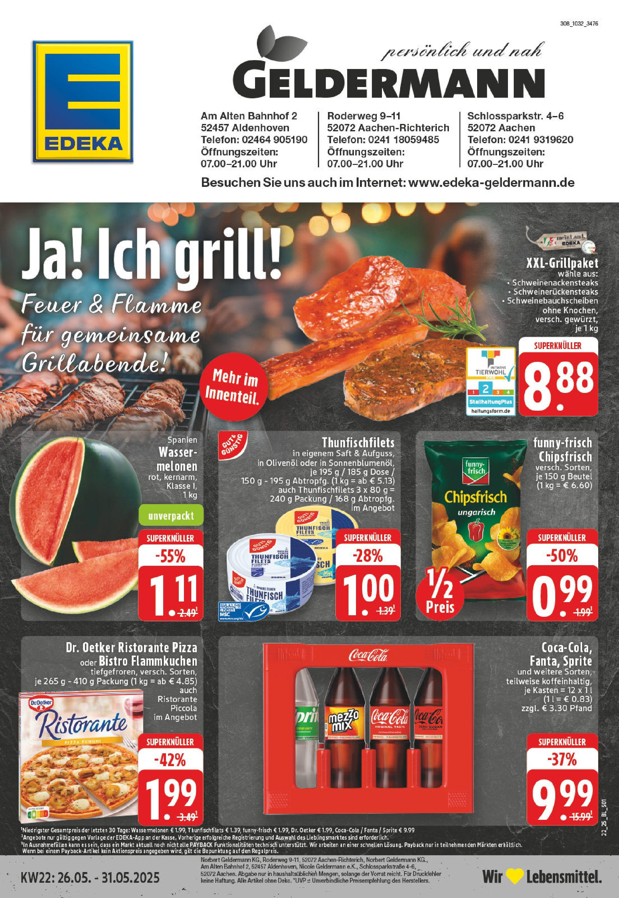 EDEKA Prospekt ab 25.05.2025 - Prospekt Aachen Online Vorschau von dem Prospekt des Geschäftes Edeka, gültig ab dem 25.05.2025