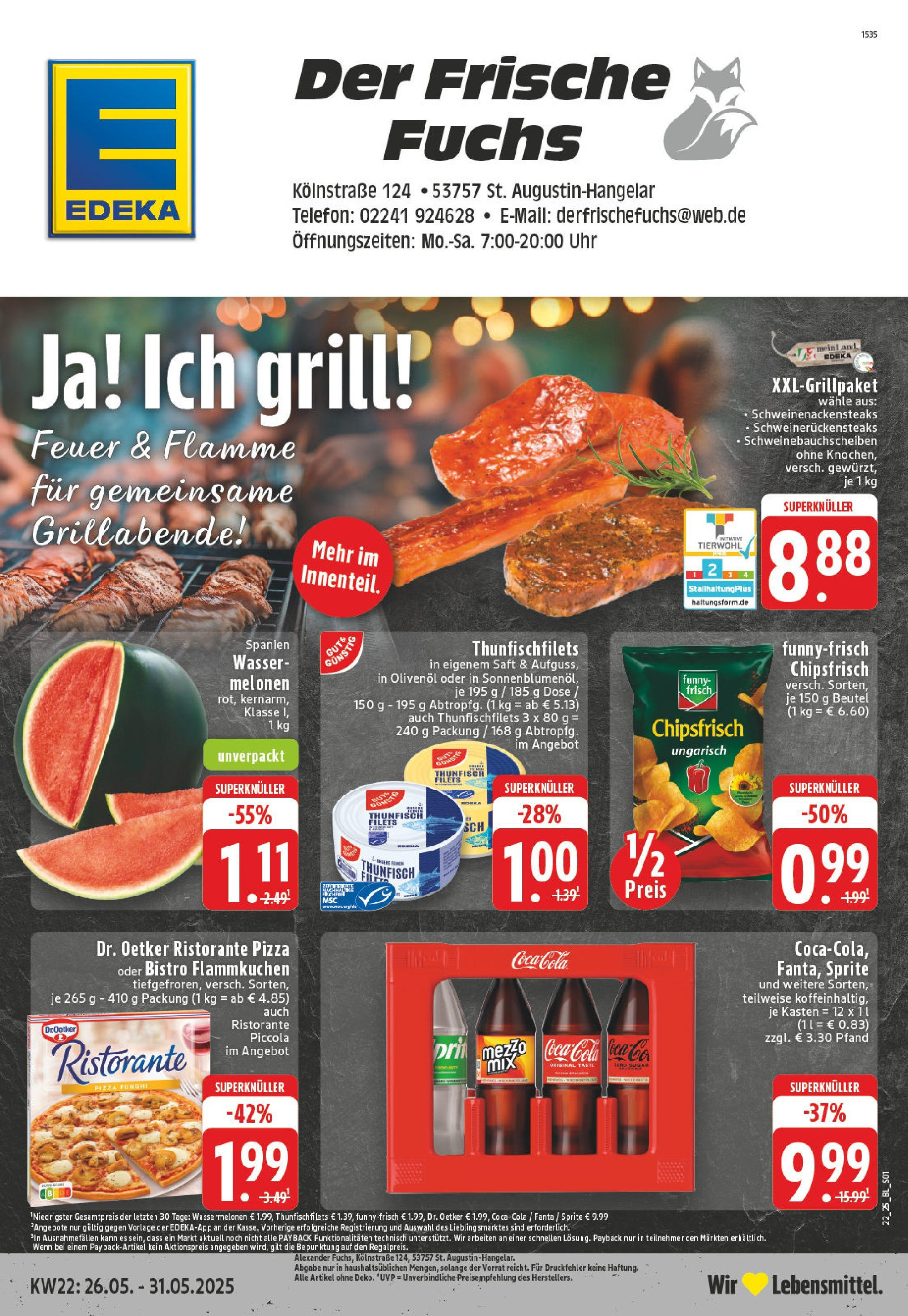 EDEKA Prospekt ab 25.05.2025 - Prospekt Sank Augustin Online Vorschau von dem Prospekt des Geschäftes Edeka, gültig ab dem 25.05.2025