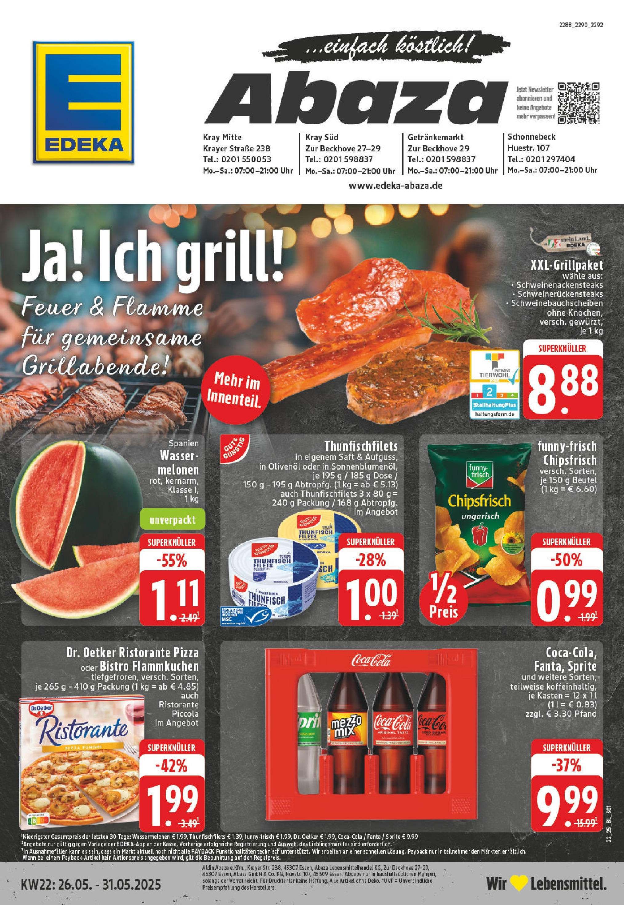 EDEKA Prospekt ab 25.05.2025 - Prospekt Essen Online Vorschau von dem Prospekt des Geschäftes Edeka, gültig ab dem 25.05.2025