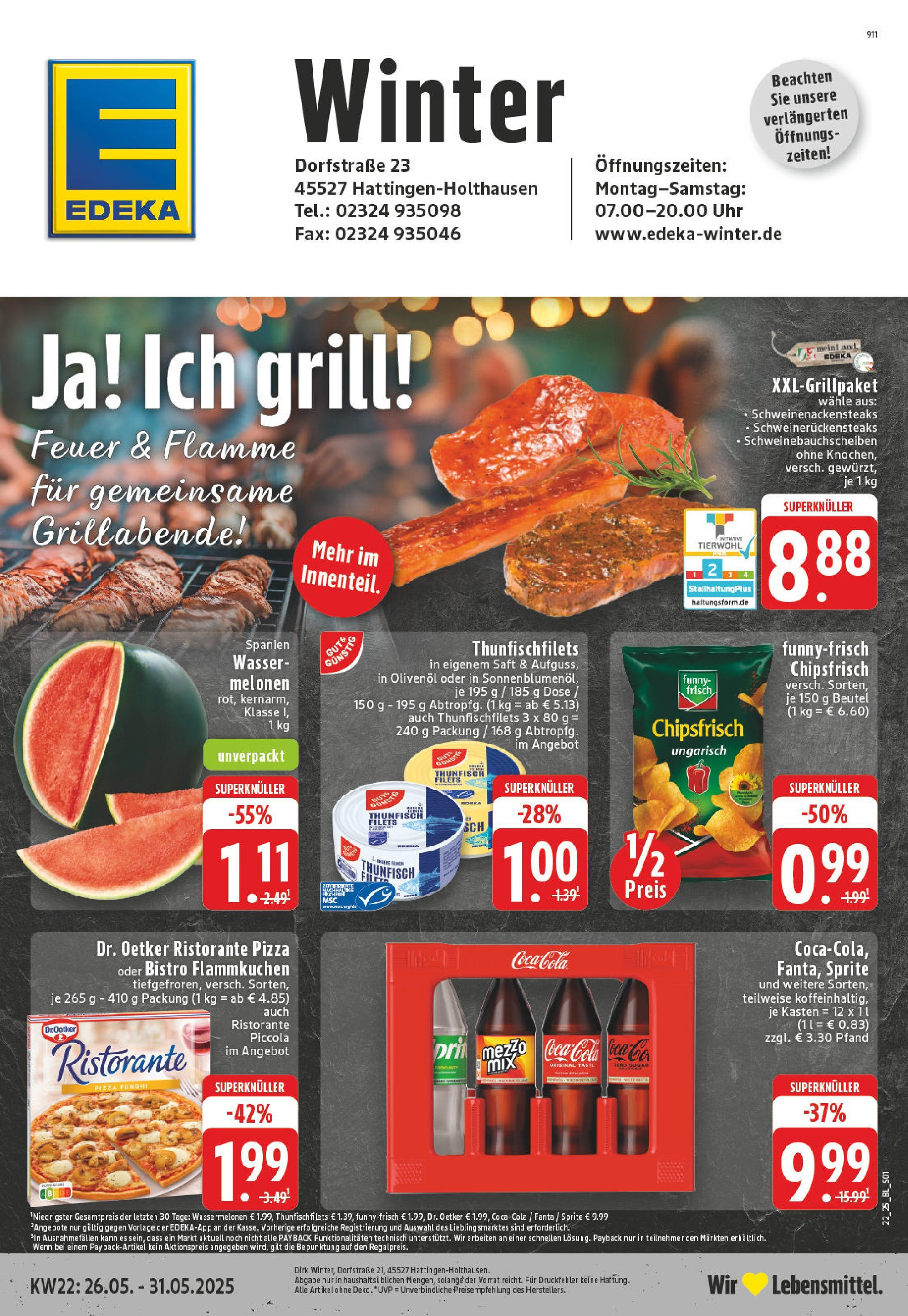 Edeka prospekt Hattingen-Holthausen (ab 25.05.2025) » Angebote Online | Seite: 1 | Produkte: Sprite, Thunfisch, Saft, Uhr Edeka prospekt Hattingen-Holthausen (ab 25.05.2025) » Angebote Online | Seite: 1 | Produkte: Sprite, Thunfisch, Saft, Uhr