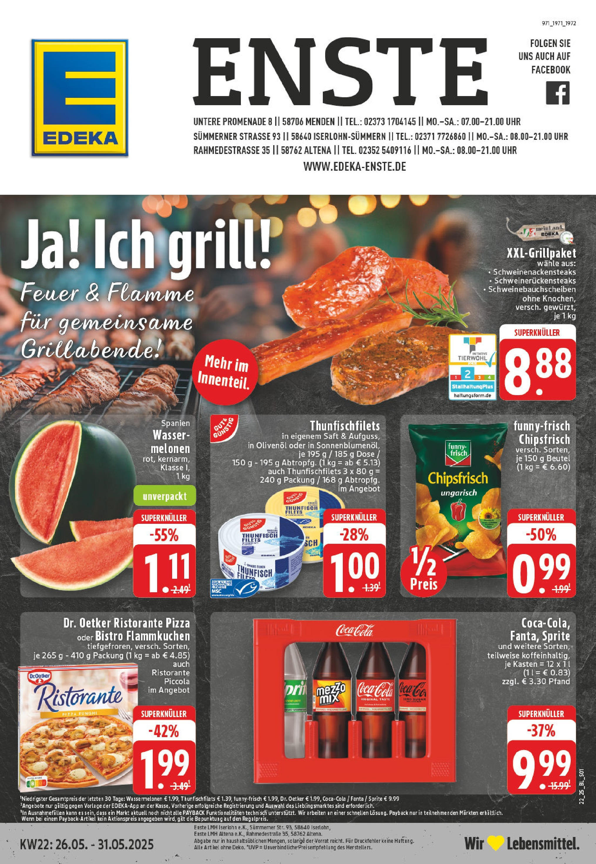 EDEKA Prospekt ab 25.05.2025 - Prospekt Altena Online Vorschau von dem Prospekt des Geschäftes Edeka, gültig ab dem 25.05.2025