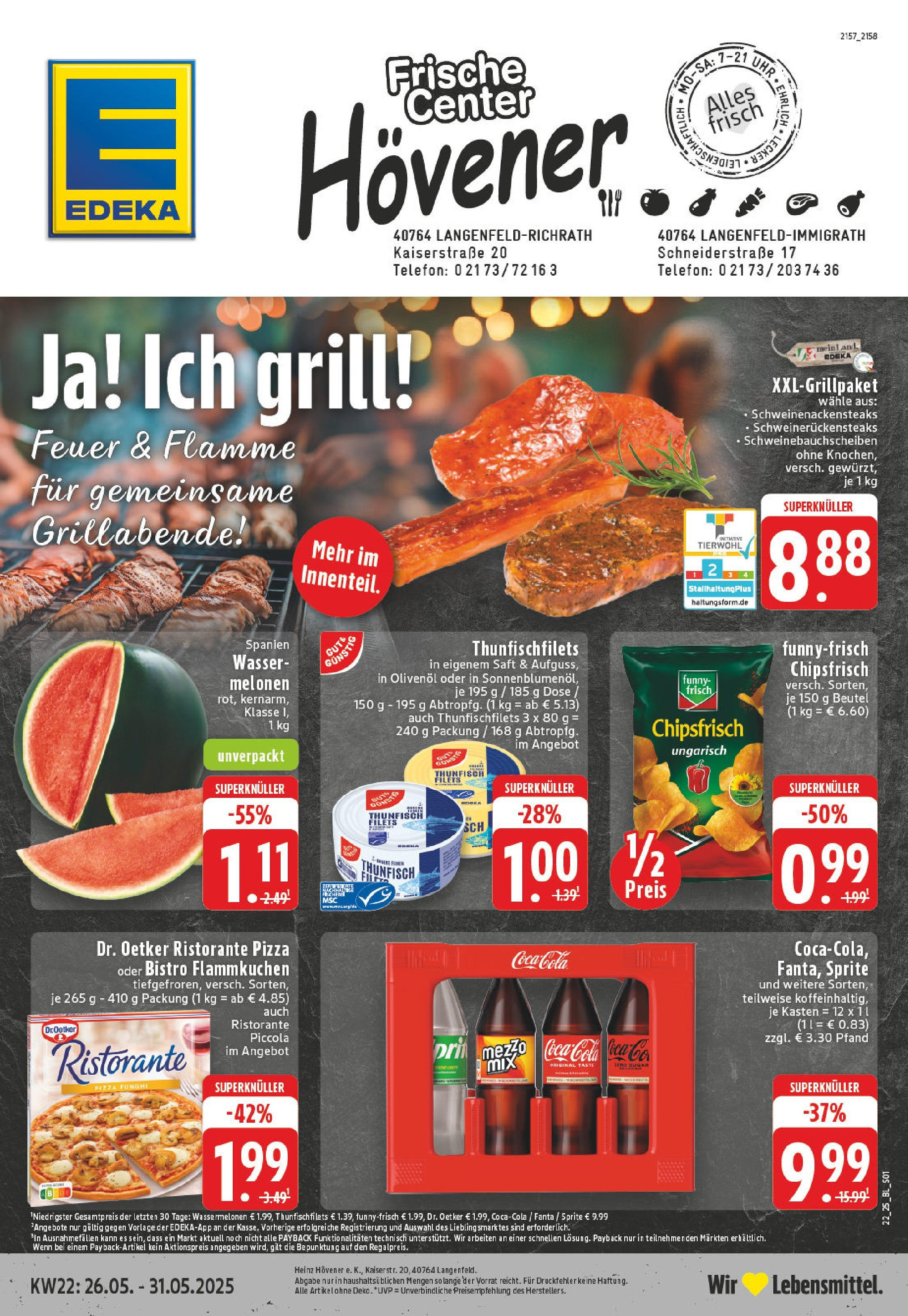 EDEKA Prospekt ab 25.05.2025 - Prospekt Langenfeld - Immigrath Online Vorschau von dem Prospekt des Geschäftes Edeka, gültig ab dem 25.05.2025