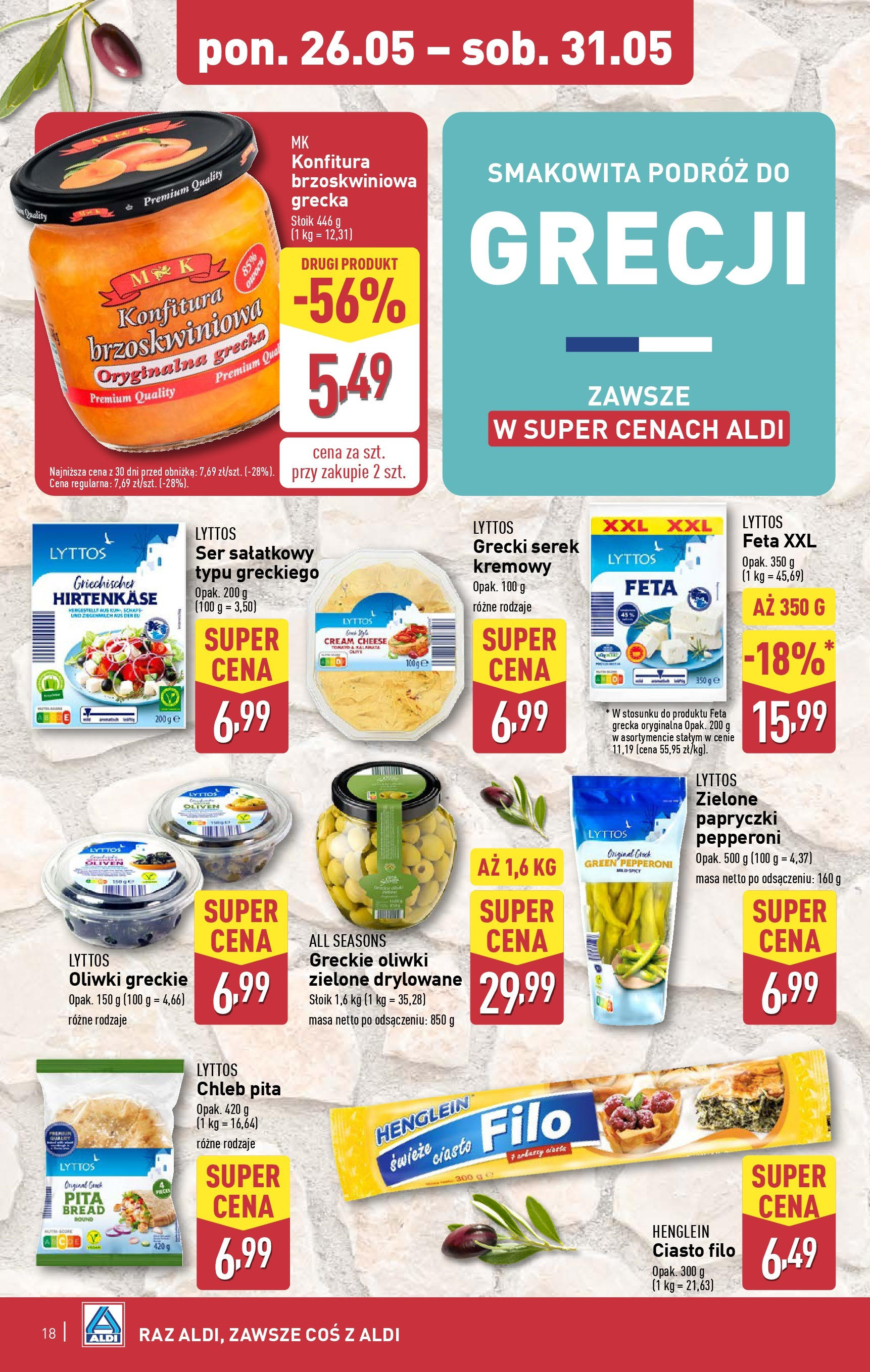 Aldi Gazetka od 26.05.2025 - Ulotka PDF, promocje | Strona: 18 | Produkty: Chleb pita, Ciasto filo, Ser, Chleb