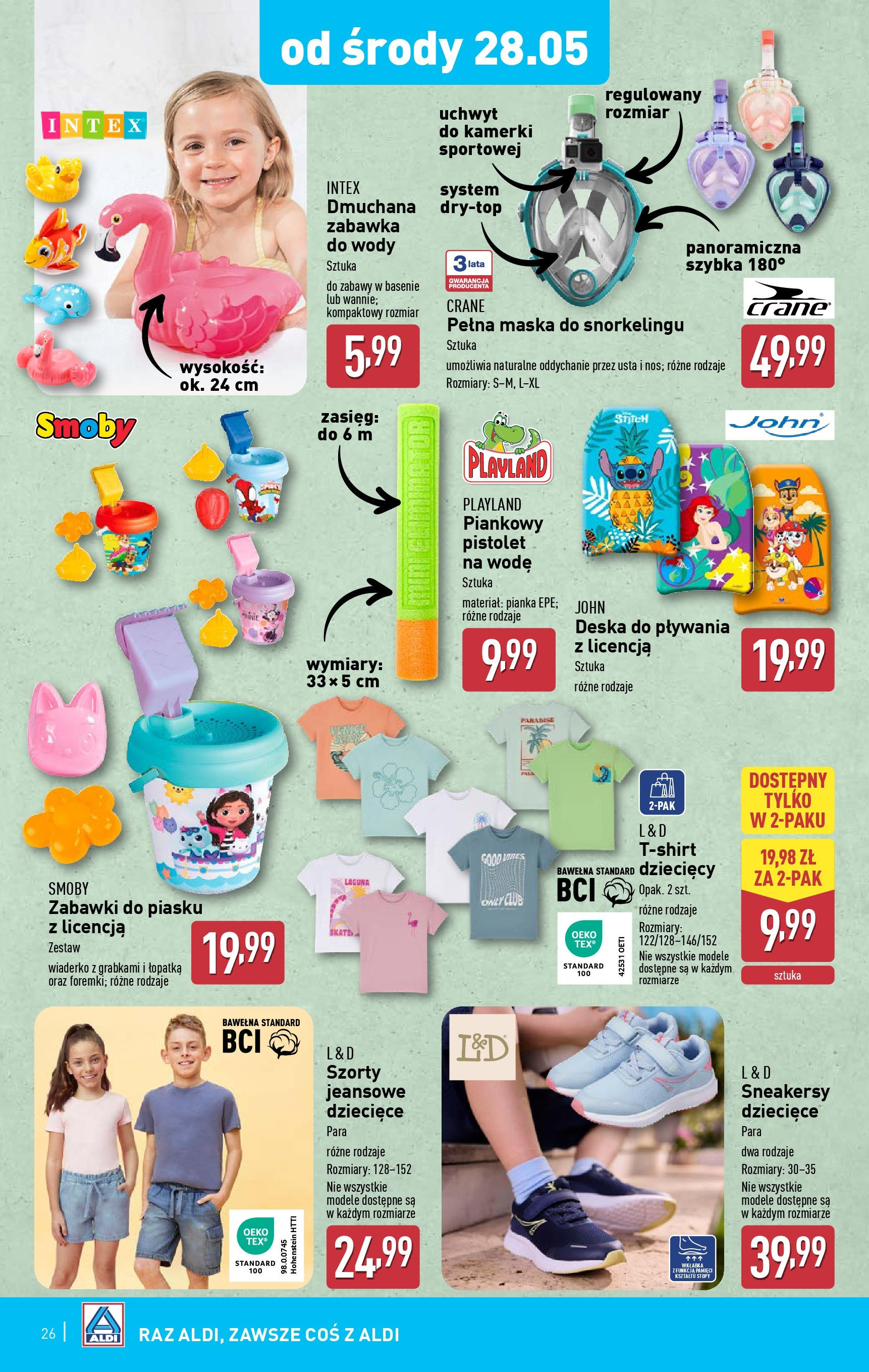 Aldi Gazetka od 26.05.2025 - Ulotka PDF, promocje | Strona: 26 | Produkty: Szorty, Maska