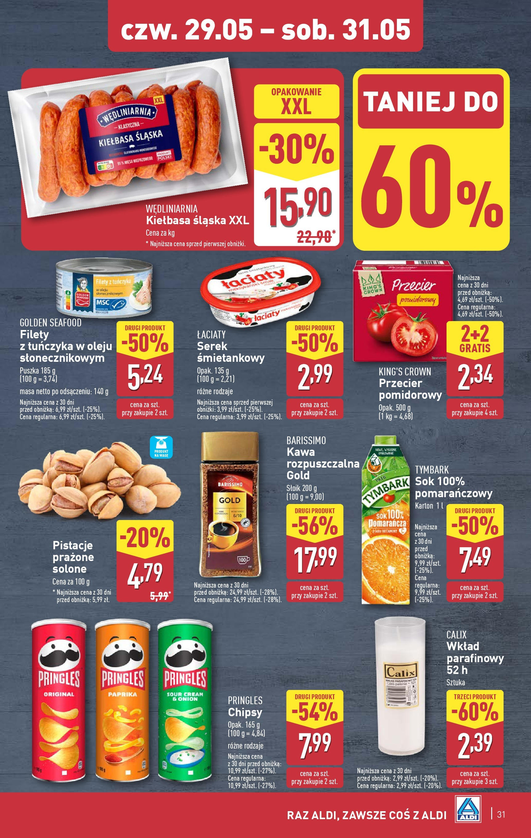 Aldi Gazetka od 26.05.2025 - Ulotka PDF, promocje | Strona: 31 | Produkty: Kawa rozpuszczalna, Chipsy pringles, Kawa, Sok