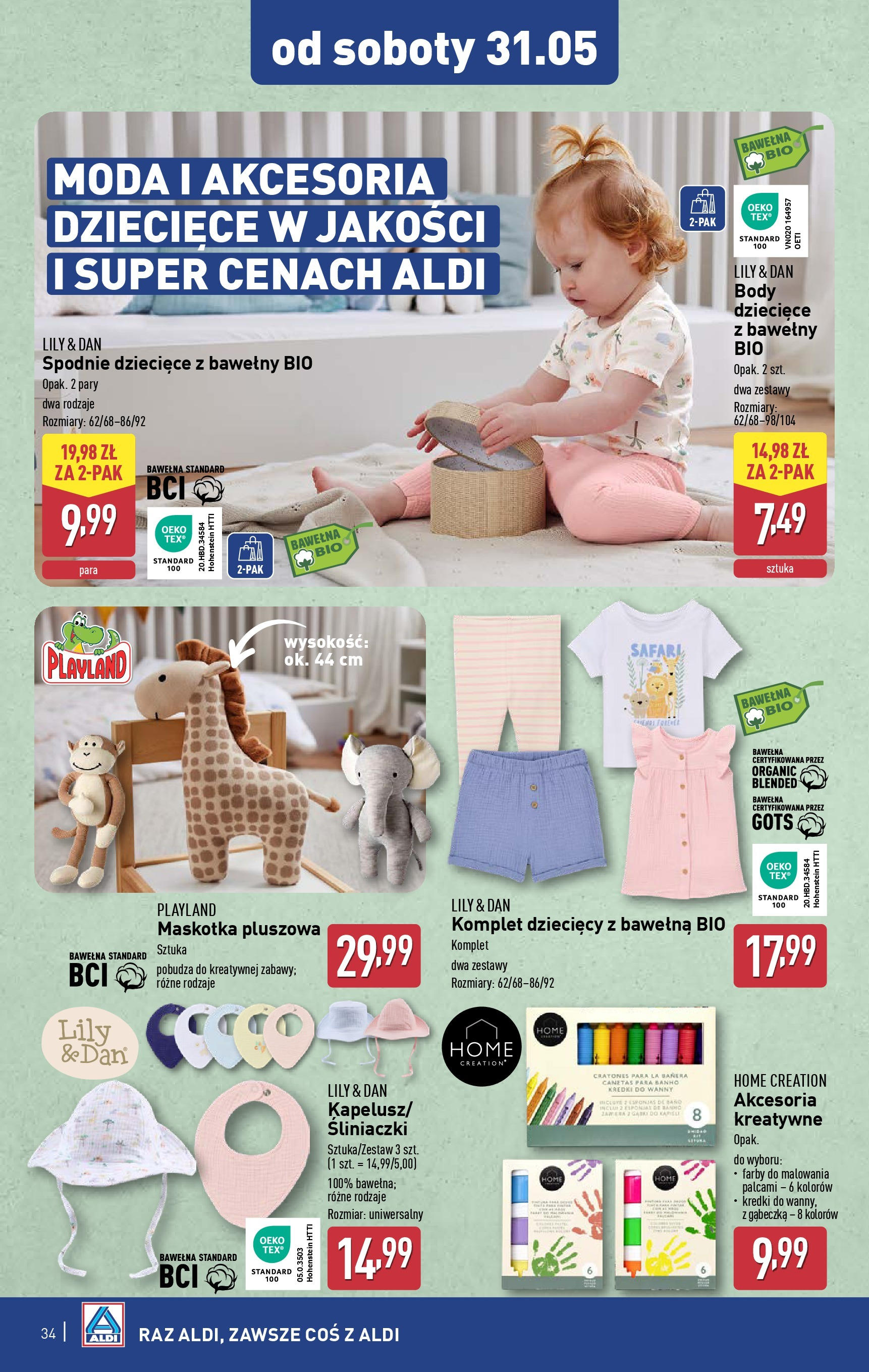 Aldi Gazetka od 26.05.2025 - Ulotka PDF, promocje | Strona: 34 | Produkty: Spodnie, Body
