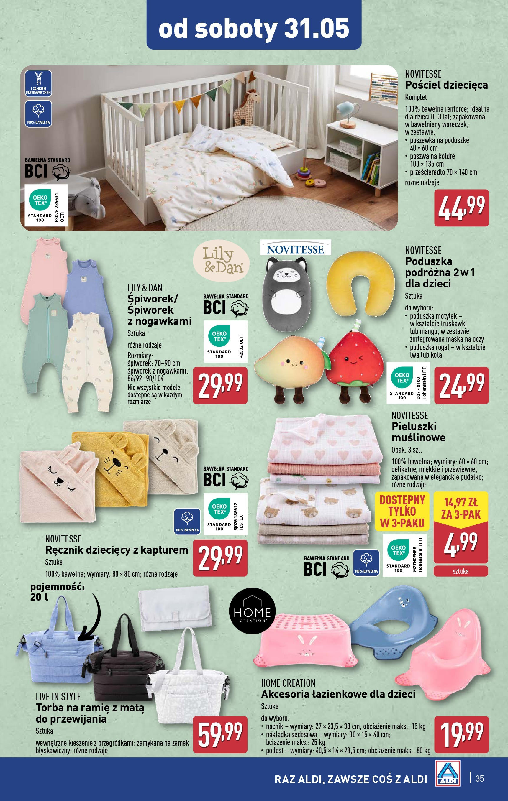 Aldi Gazetka od 26.05.2025 - Ulotka PDF, promocje | Strona: 35 | Produkty: Pościel, Torba, Poduszka, Truskawki