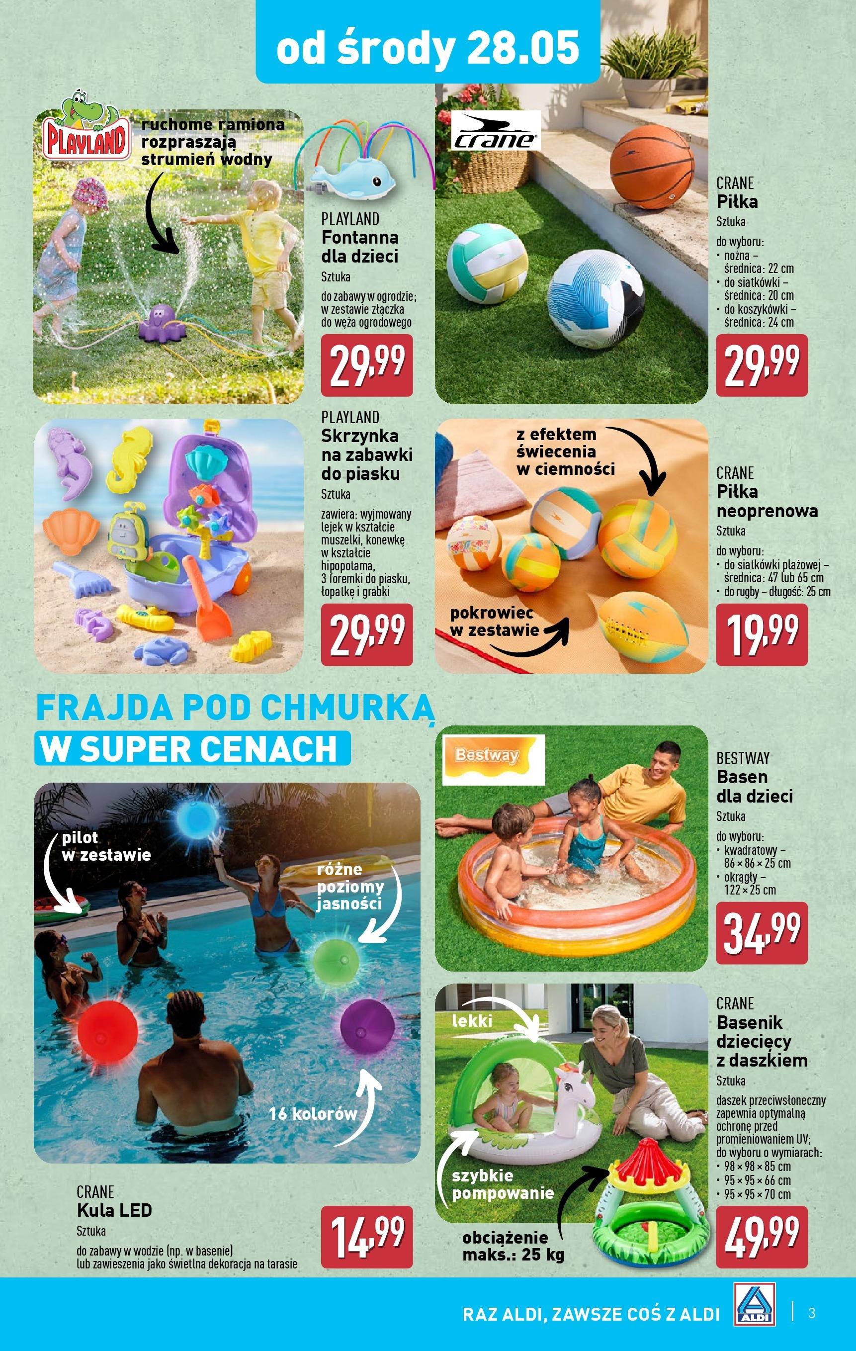 Aldi Gazetka - Hity od Środy i od Soboty od 28.05.2025 - Ulotka PDF, promocje | Strona: 3 | Produkty: Basen