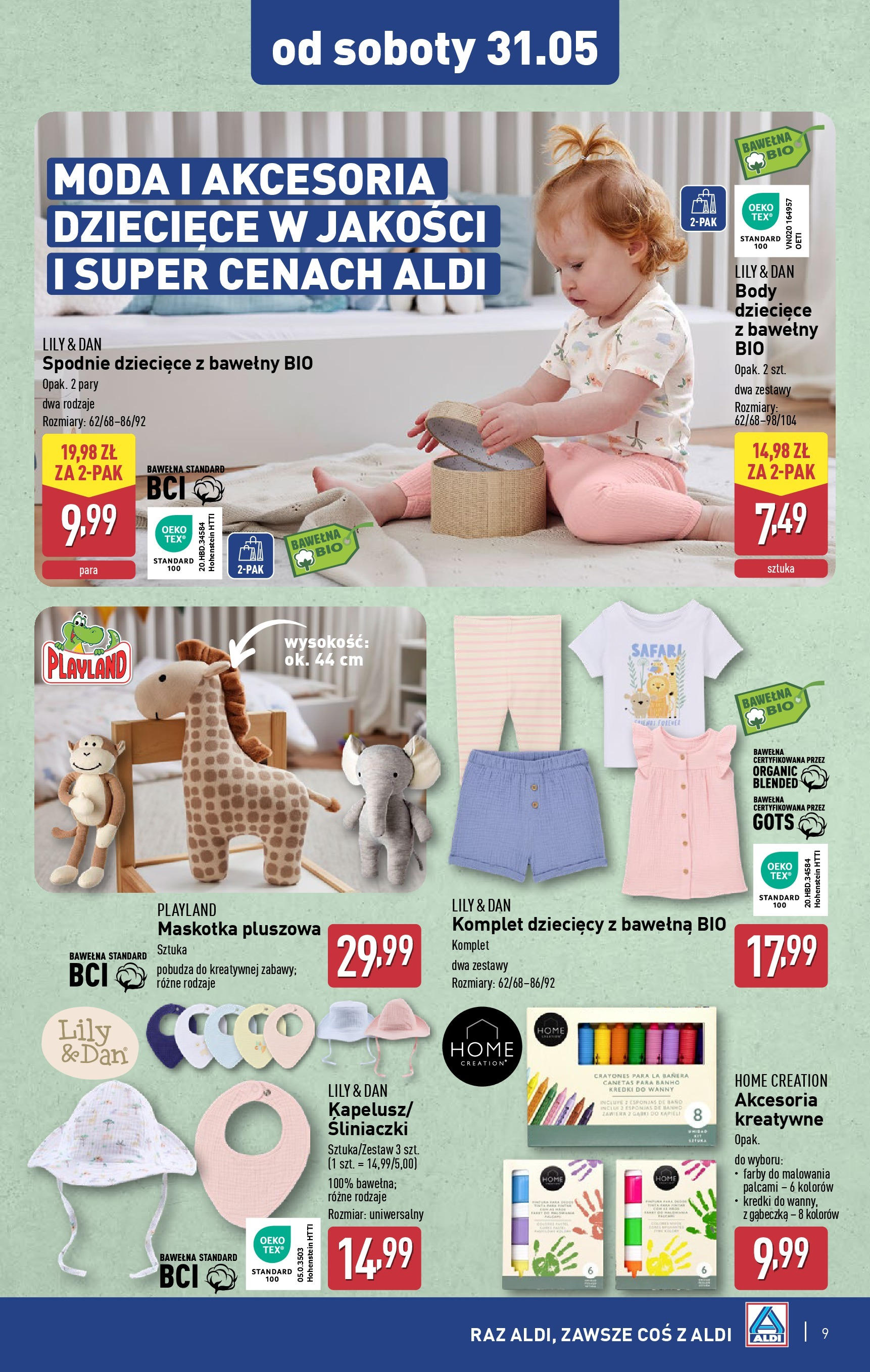 Aldi Gazetka - Hity od Środy i od Soboty od 28.05.2025 - Ulotka PDF, promocje | Strona: 9 | Produkty: Spodnie, Body