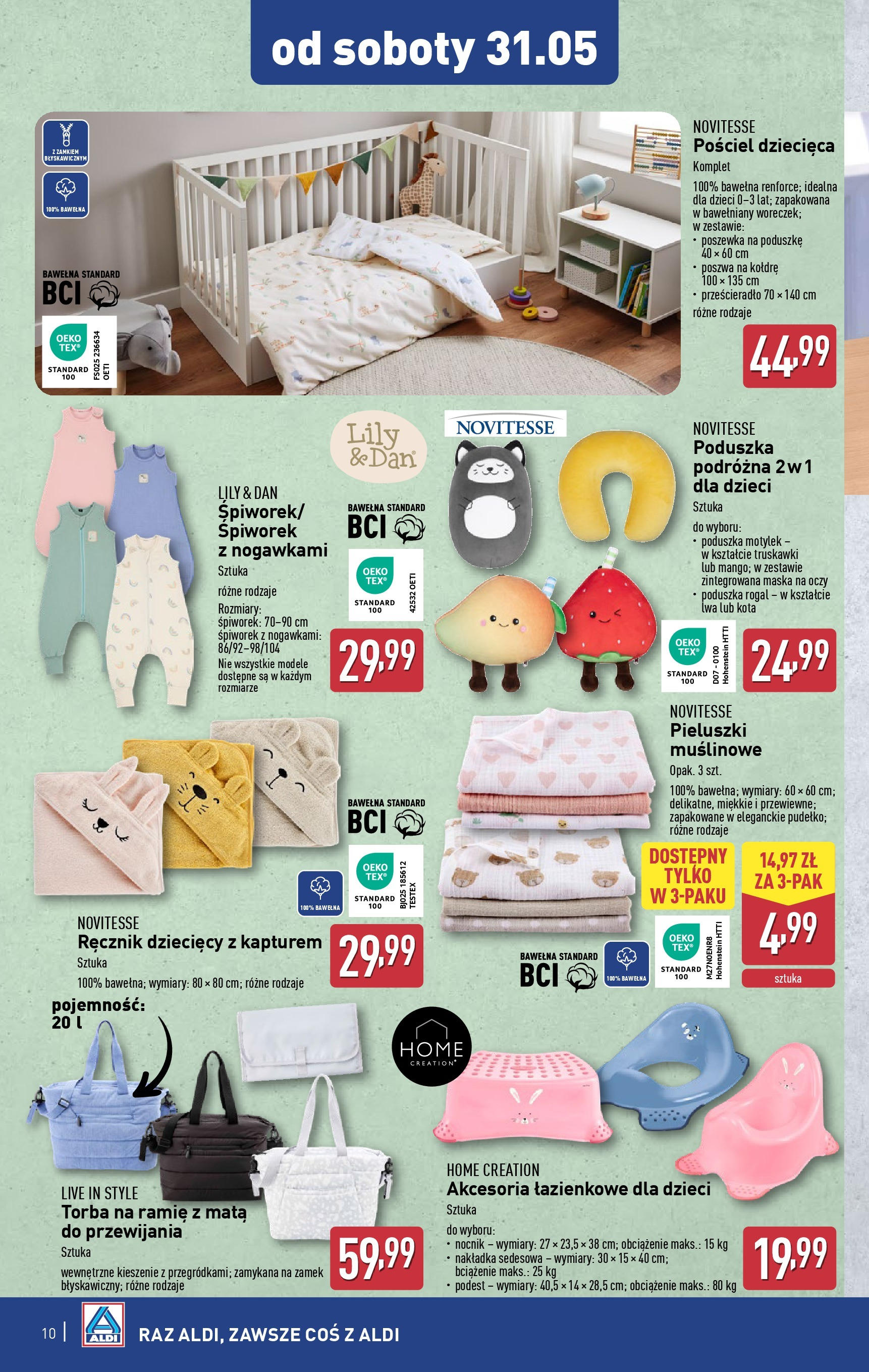Aldi Gazetka - Hity od Środy i od Soboty od 28.05.2025 - Ulotka PDF, promocje | Strona: 10 | Produkty: Pościel, Torba, Poduszka, Truskawki